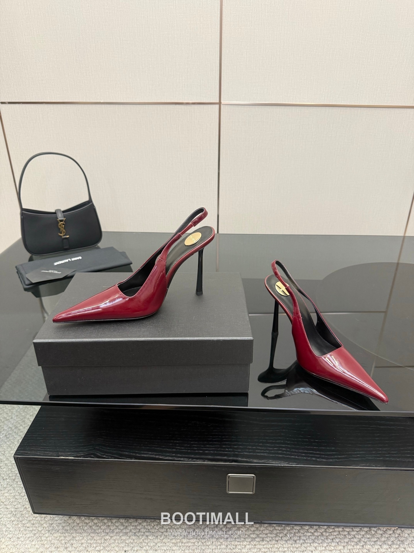 Saint Laurent YSL Chain Detail Pointed Toe High Heel Slingback Pumps 생로랑 YSL 체인 디테일 포인티드 토 하이힐 슬링백 펌프스 6