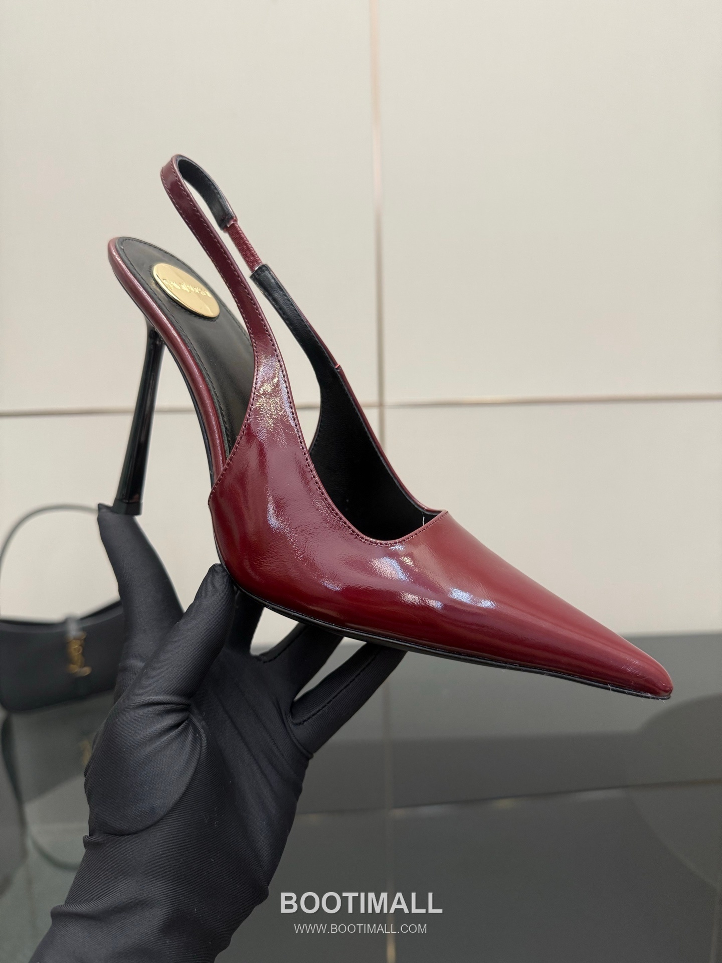 Saint Laurent YSL Chain Detail Pointed Toe High Heel Slingback Pumps 생로랑 YSL 체인 디테일 포인티드 토 하이힐 슬링백 펌프스 7