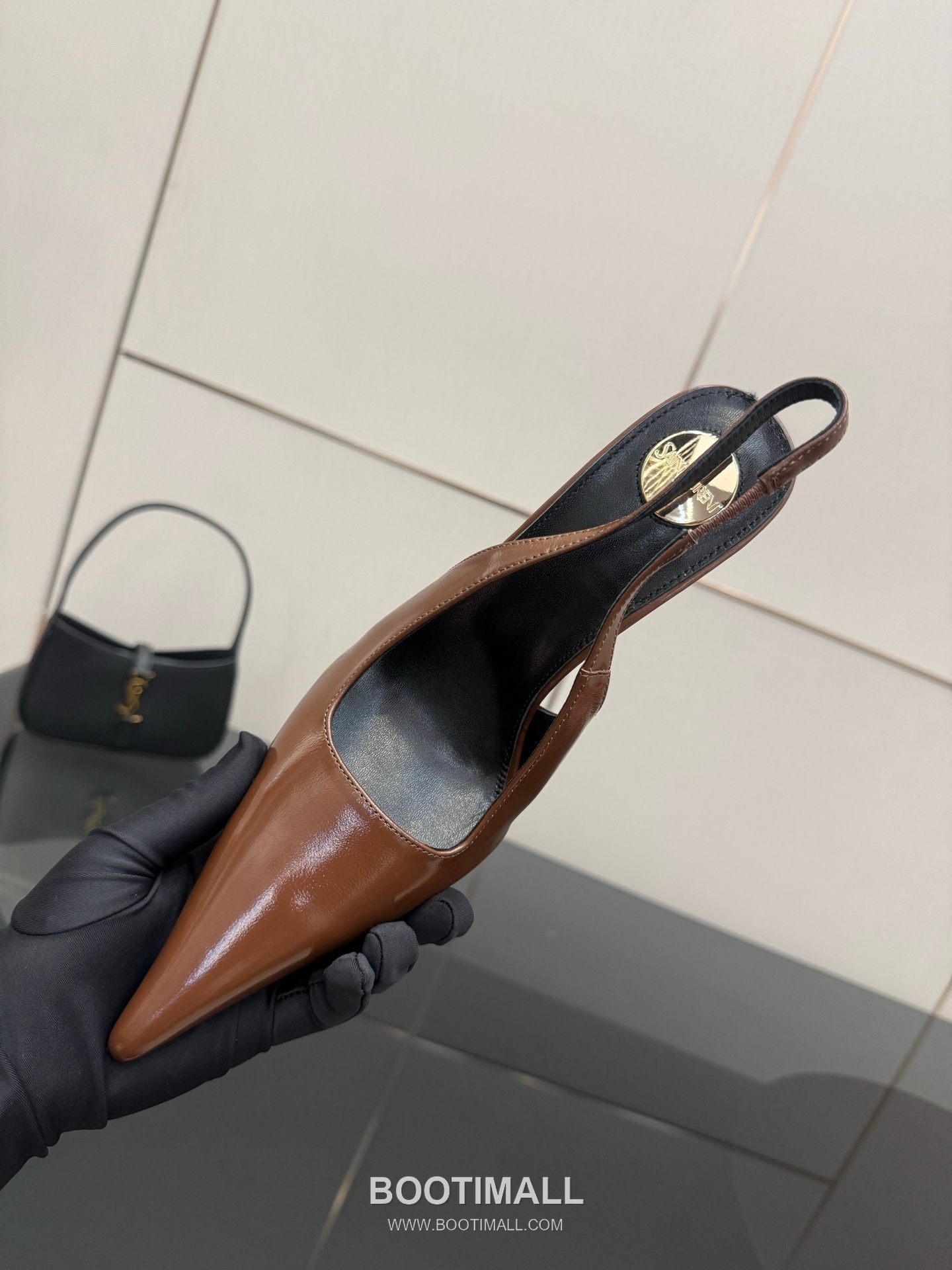 Saint Laurent YSL Chain Detail Pointed Toe High Heel Slingback Pumps 생로랑 YSL 체인 디테일 포인티드 토 하이힐 슬링백 펌프스 8