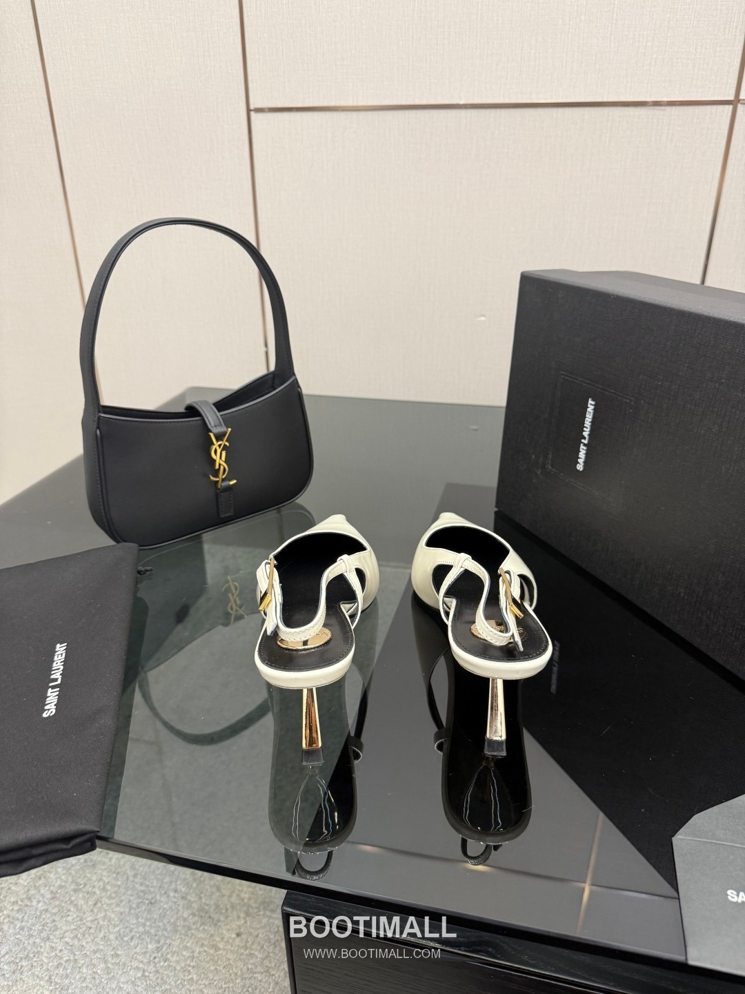 Saint Laurent YSL Chain Detail Pointed Toe High Heel Slingback Pumps 생로랑 YSL 체인 디테일 포인티드 토 하이힐 슬링백 펌프스 5