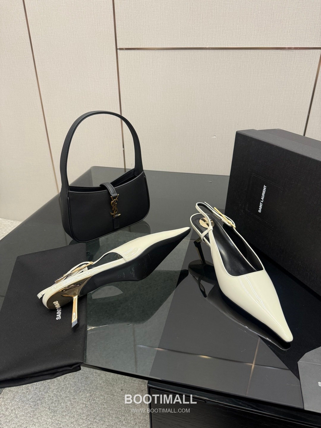 Saint Laurent YSL Chain Detail Pointed Toe High Heel Slingback Pumps 생로랑 YSL 체인 디테일 포인티드 토 하이힐 슬링백 펌프스 6