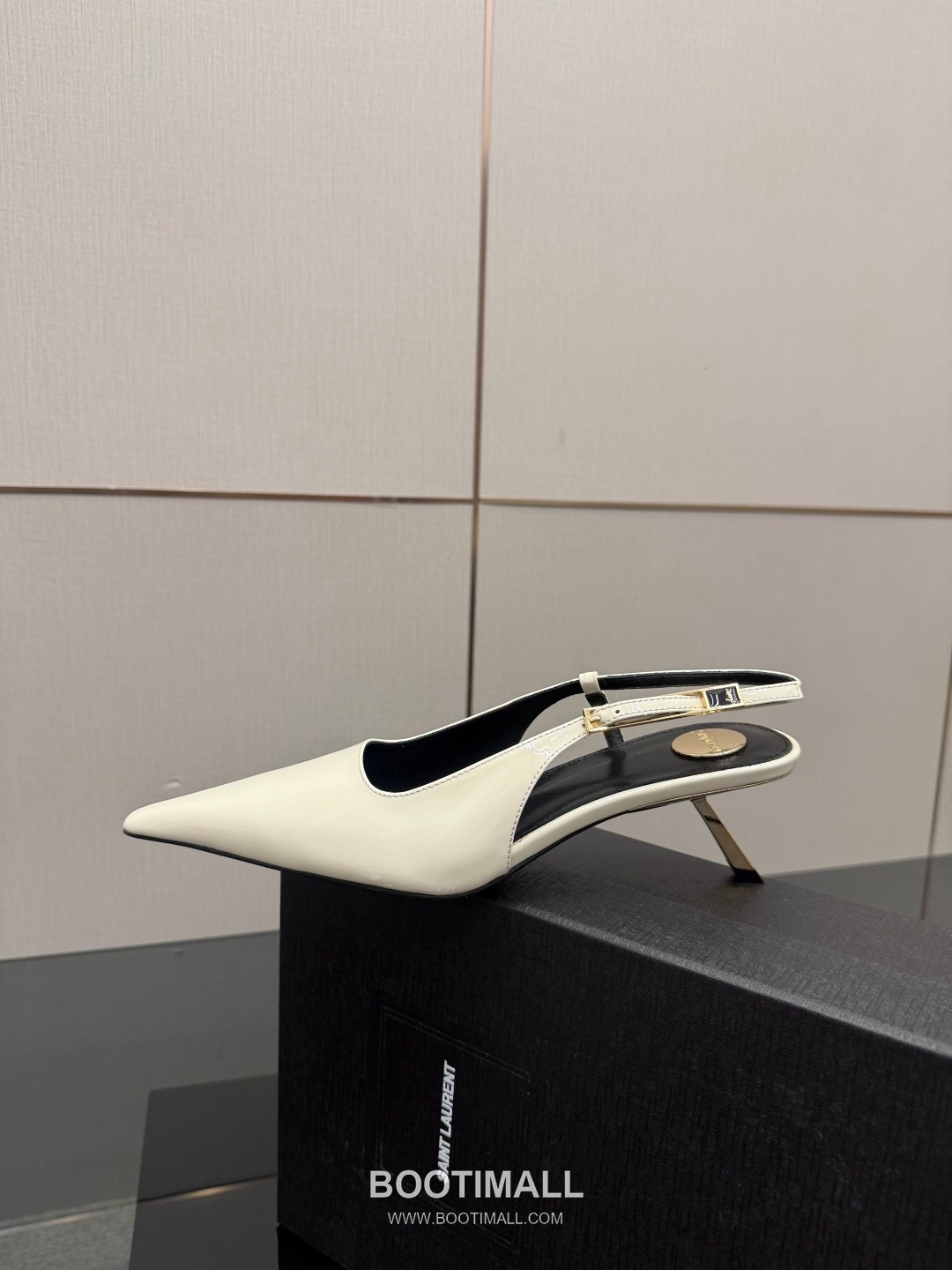 Saint Laurent YSL Chain Detail Pointed Toe High Heel Slingback Pumps 생로랑 YSL 체인 디테일 포인티드 토 하이힐 슬링백 펌프스 7