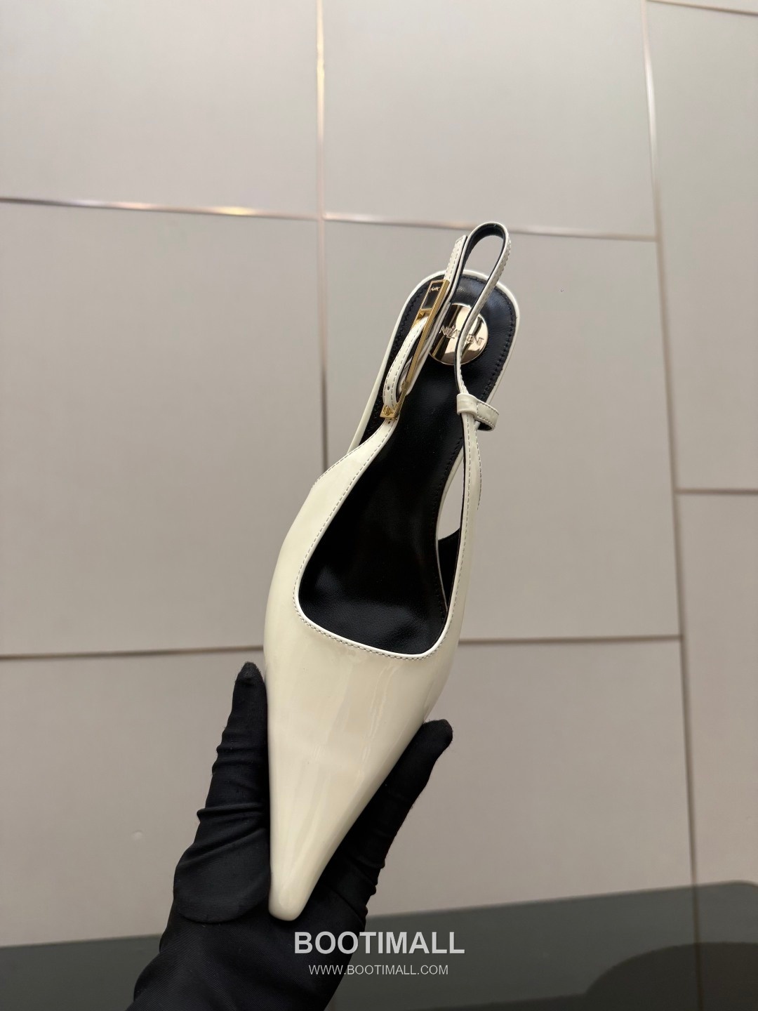 Saint Laurent YSL Chain Detail Pointed Toe High Heel Slingback Pumps 생로랑 YSL 체인 디테일 포인티드 토 하이힐 슬링백 펌프스 9