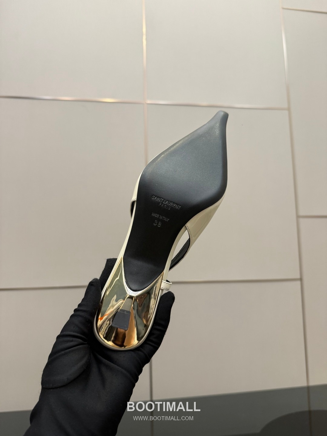 Saint Laurent YSL Chain Detail Pointed Toe High Heel Slingback Pumps 생로랑 YSL 체인 디테일 포인티드 토 하이힐 슬링백 펌프스 10