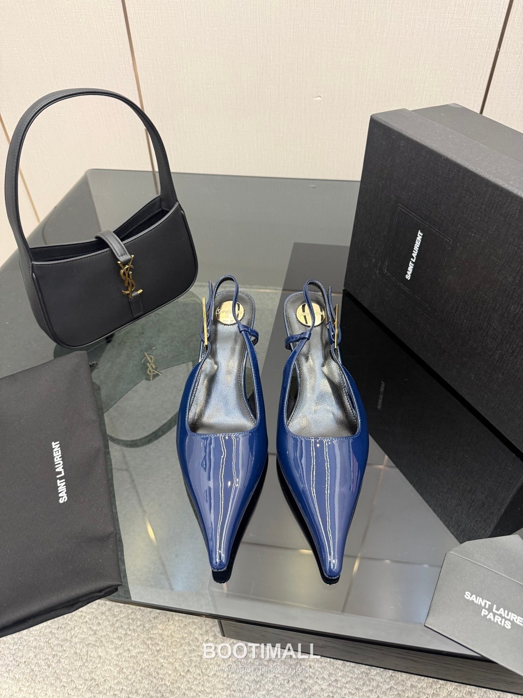 Saint Laurent YSL Chain Detail Pointed Toe High Heel Slingback Pumps 생로랑 YSL 체인 디테일 포인티드 토 하이힐 슬링백 펌프스 1