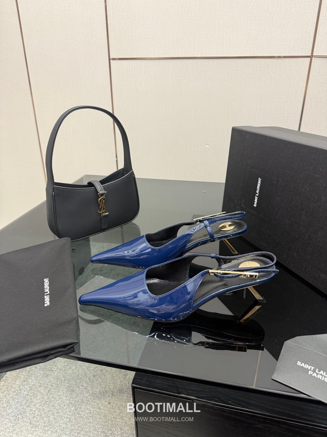 Saint Laurent YSL Chain Detail Pointed Toe High Heel Slingback Pumps 생로랑 YSL 체인 디테일 포인티드 토 하이힐 슬링백 펌프스 2