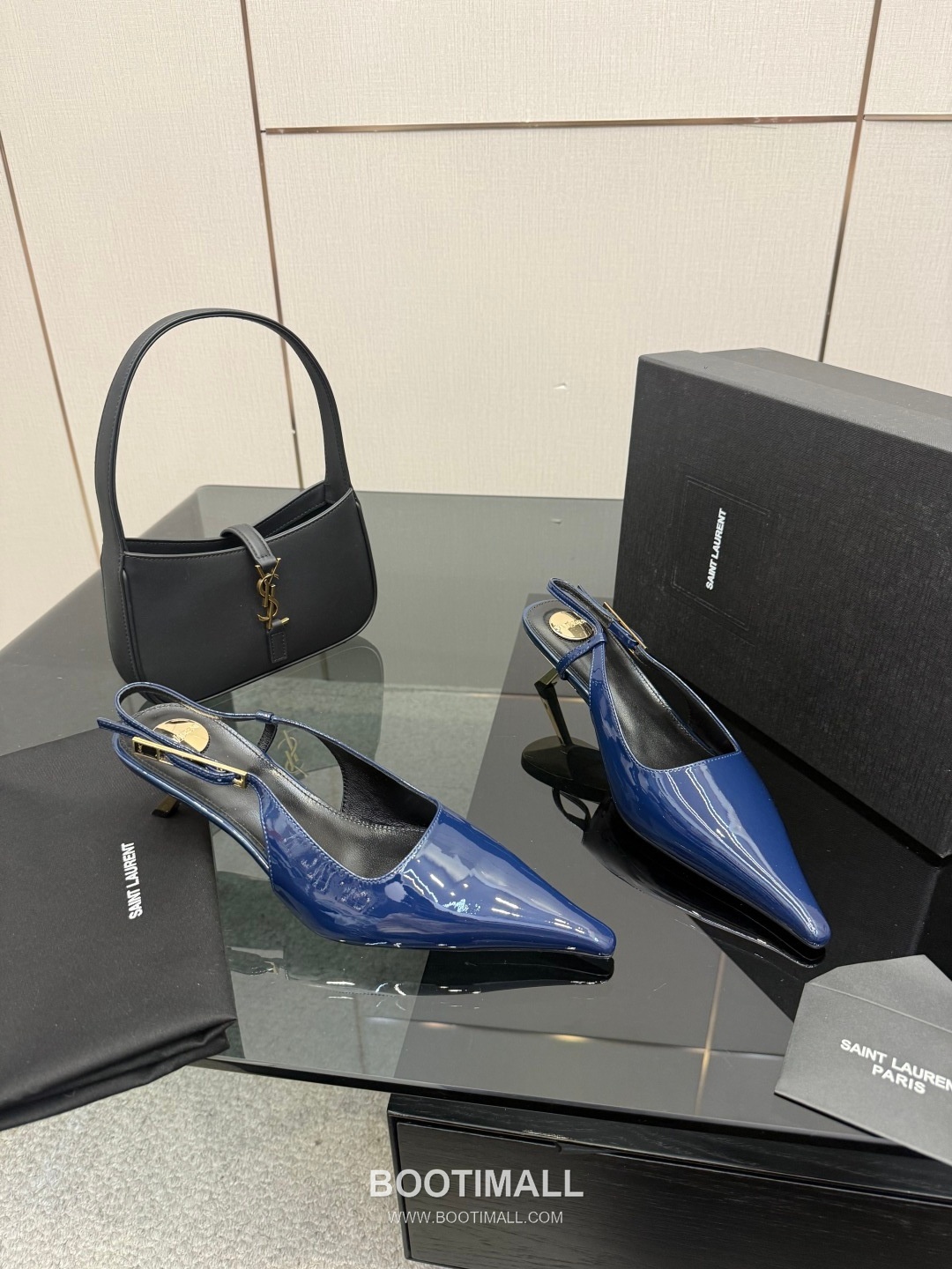 Saint Laurent YSL Chain Detail Pointed Toe High Heel Slingback Pumps 생로랑 YSL 체인 디테일 포인티드 토 하이힐 슬링백 펌프스 3