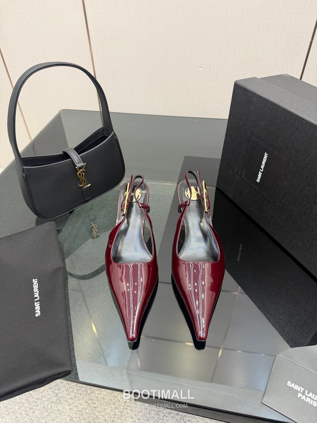 Saint Laurent YSL Chain Detail Pointed Toe High Heel Slingback Pumps 생로랑 YSL 체인 디테일 포인티드 토 하이힐 슬링백 펌프스 1