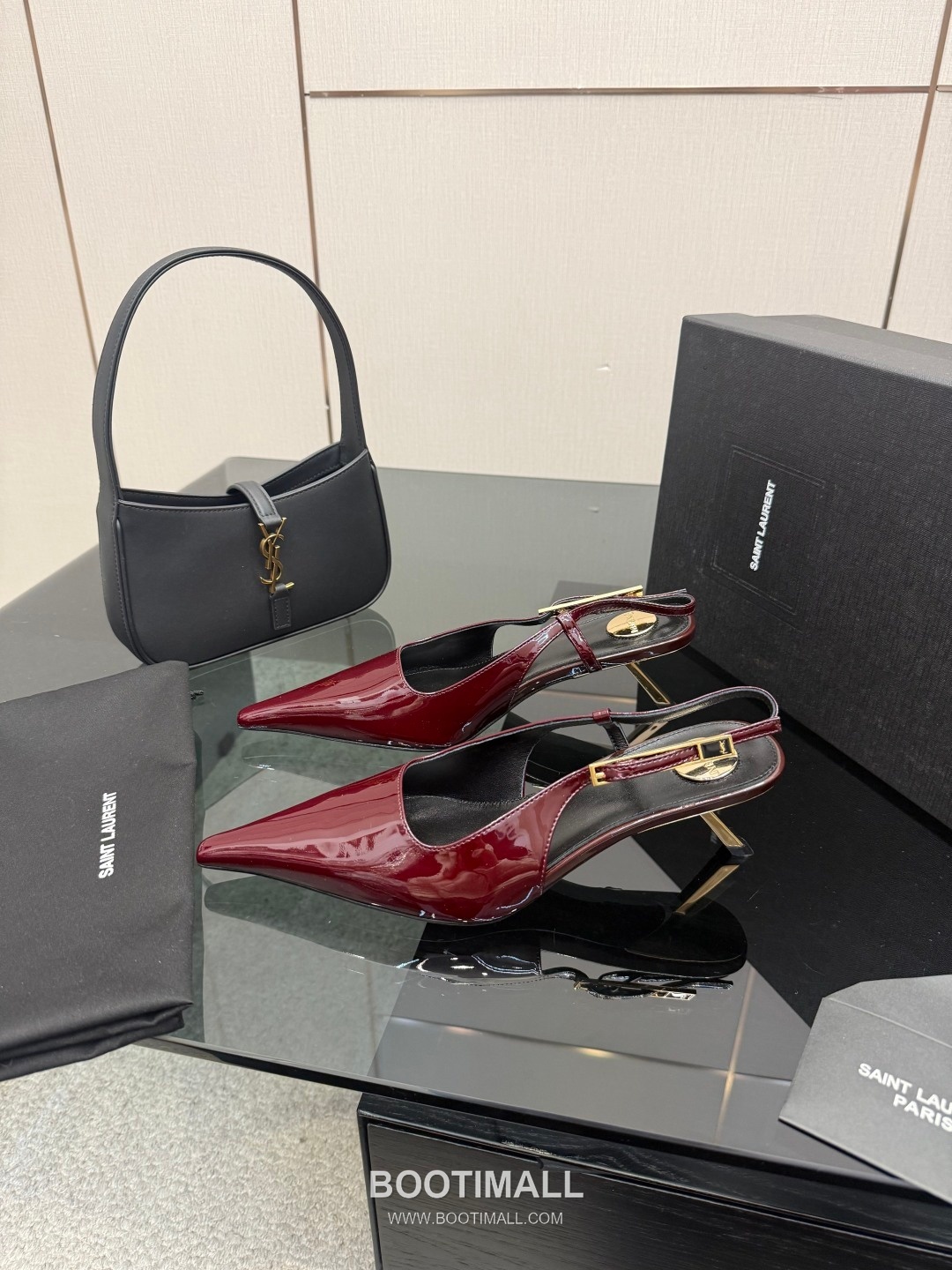 Saint Laurent YSL Chain Detail Pointed Toe High Heel Slingback Pumps 생로랑 YSL 체인 디테일 포인티드 토 하이힐 슬링백 펌프스 2