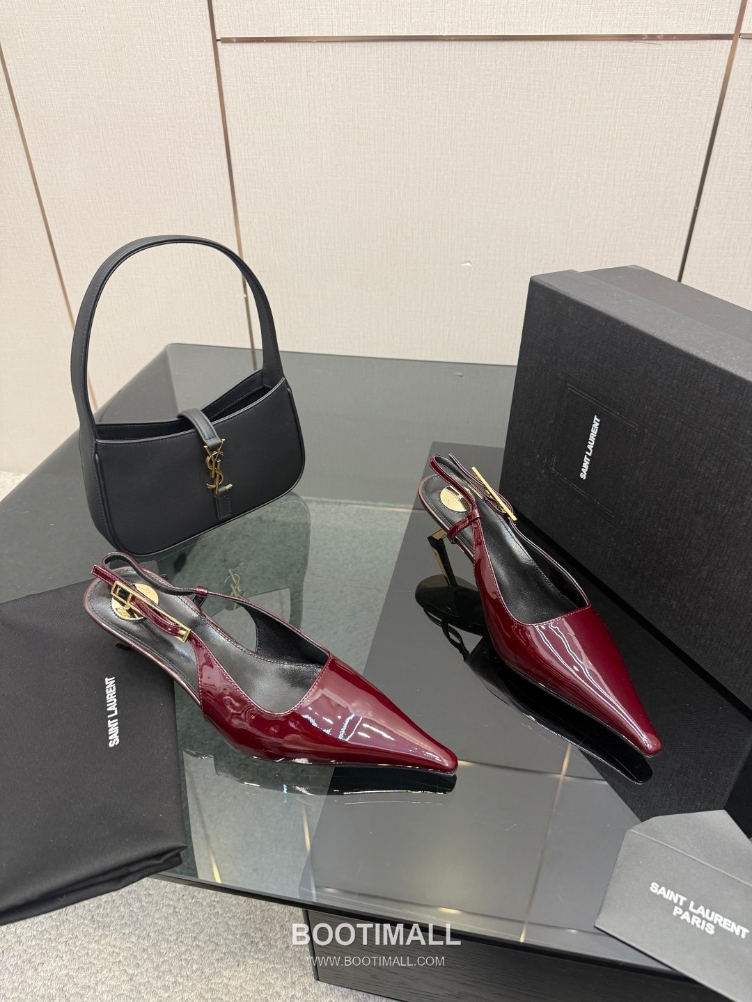 Saint Laurent YSL Chain Detail Pointed Toe High Heel Slingback Pumps 생로랑 YSL 체인 디테일 포인티드 토 하이힐 슬링백 펌프스 3