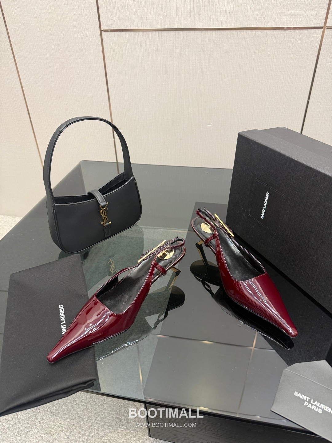 Saint Laurent YSL Chain Detail Pointed Toe High Heel Slingback Pumps 생로랑 YSL 체인 디테일 포인티드 토 하이힐 슬링백 펌프스 4