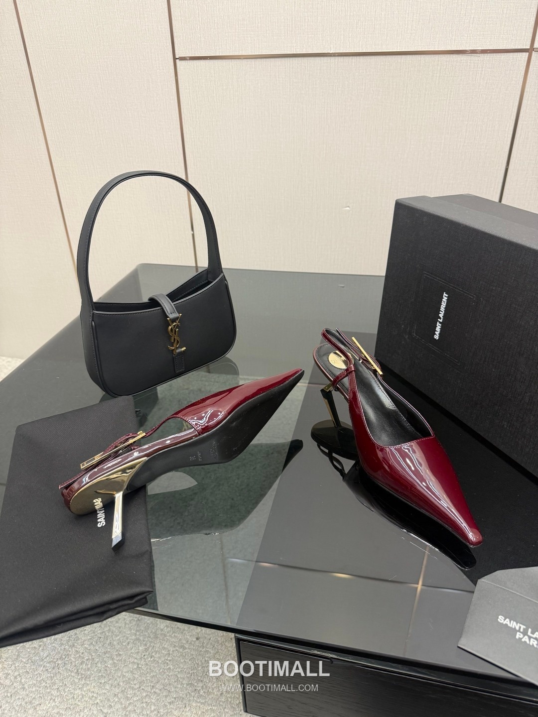 Saint Laurent YSL Chain Detail Pointed Toe High Heel Slingback Pumps 생로랑 YSL 체인 디테일 포인티드 토 하이힐 슬링백 펌프스 6