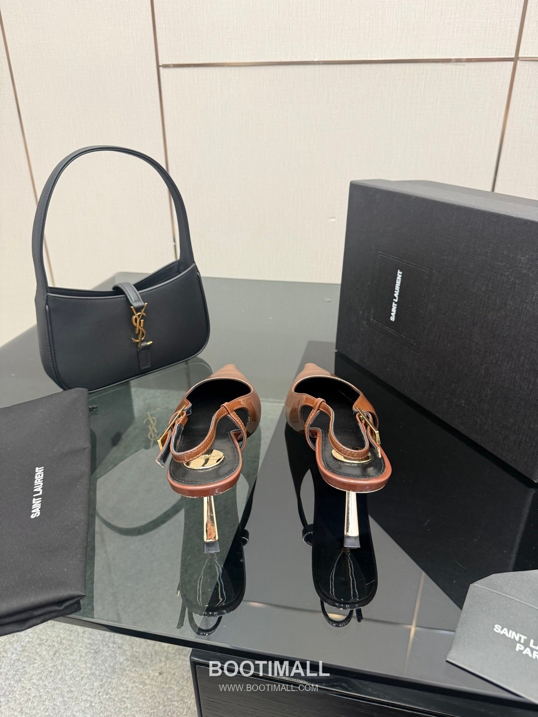 Saint Laurent YSL Chain Detail Pointed Toe High Heel Slingback Pumps 생로랑 YSL 체인 디테일 포인티드 토 하이힐 슬링백 펌프스 5