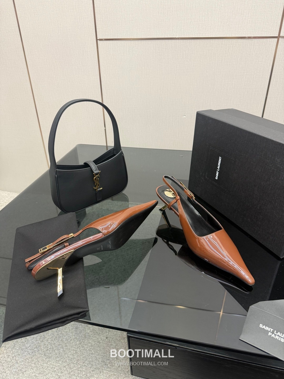 Saint Laurent YSL Chain Detail Pointed Toe High Heel Slingback Pumps 생로랑 YSL 체인 디테일 포인티드 토 하이힐 슬링백 펌프스 6