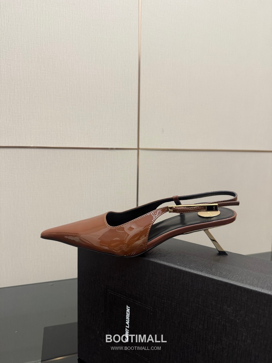 Saint Laurent YSL Chain Detail Pointed Toe High Heel Slingback Pumps 생로랑 YSL 체인 디테일 포인티드 토 하이힐 슬링백 펌프스 7