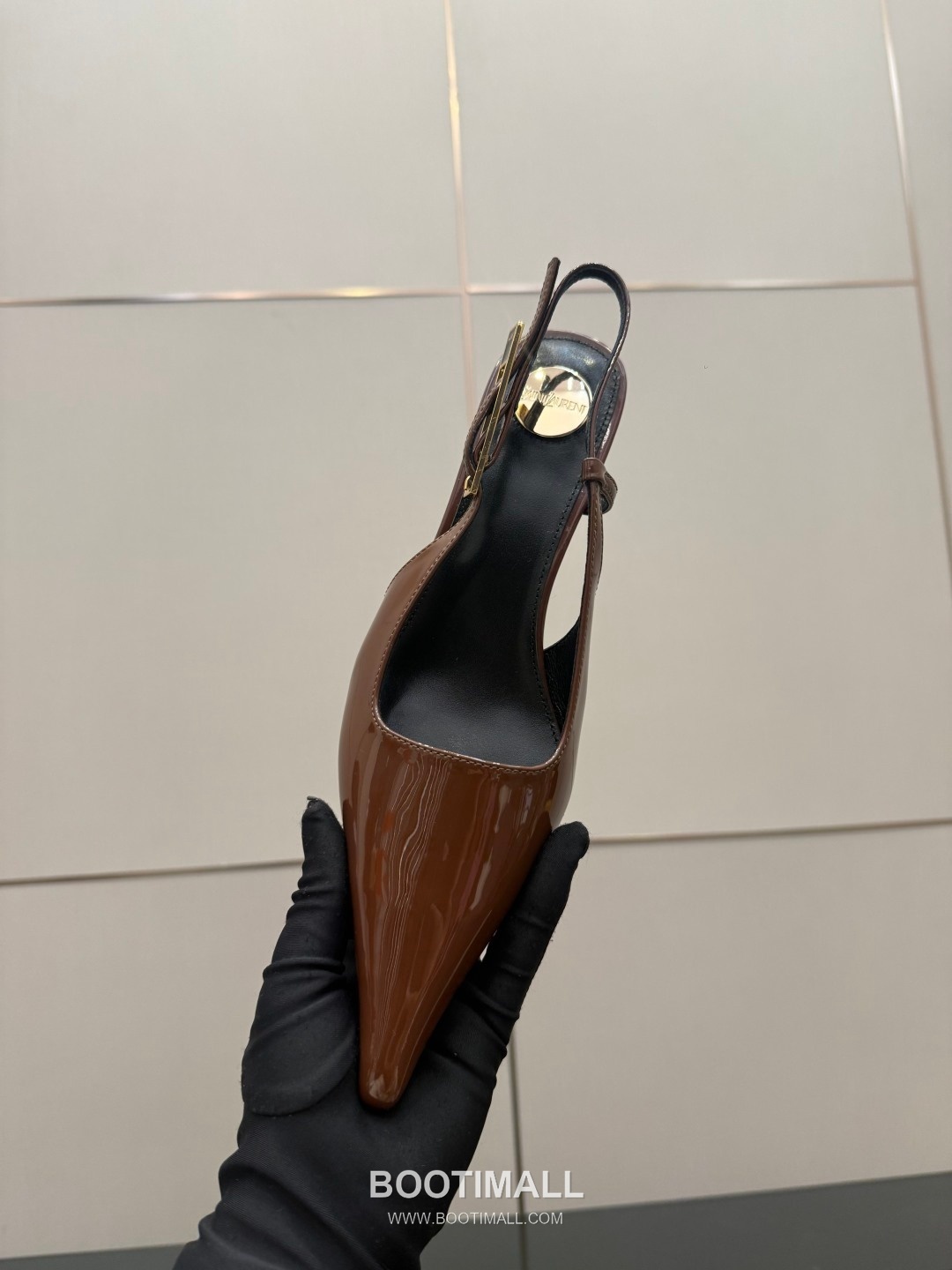 Saint Laurent YSL Chain Detail Pointed Toe High Heel Slingback Pumps 생로랑 YSL 체인 디테일 포인티드 토 하이힐 슬링백 펌프스 9