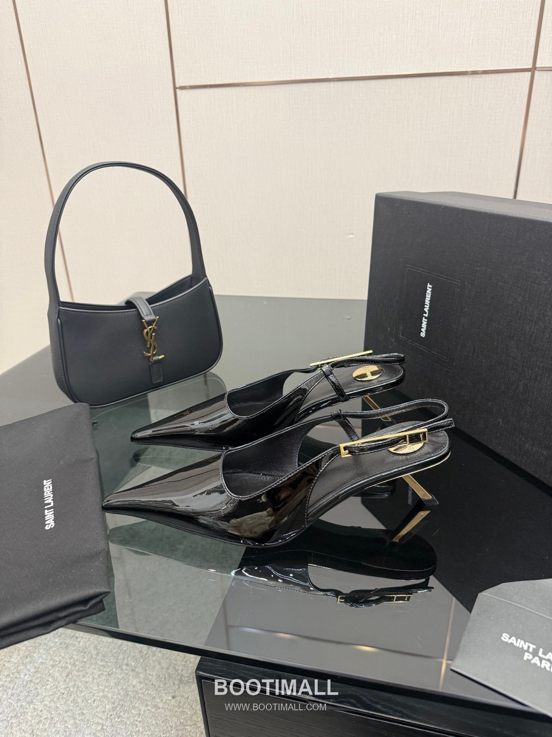 Saint Laurent YSL Chain Detail Pointed Toe High Heel Slingback Pumps 생로랑 YSL 체인 디테일 포인티드 토 하이힐 슬링백 펌프스 2