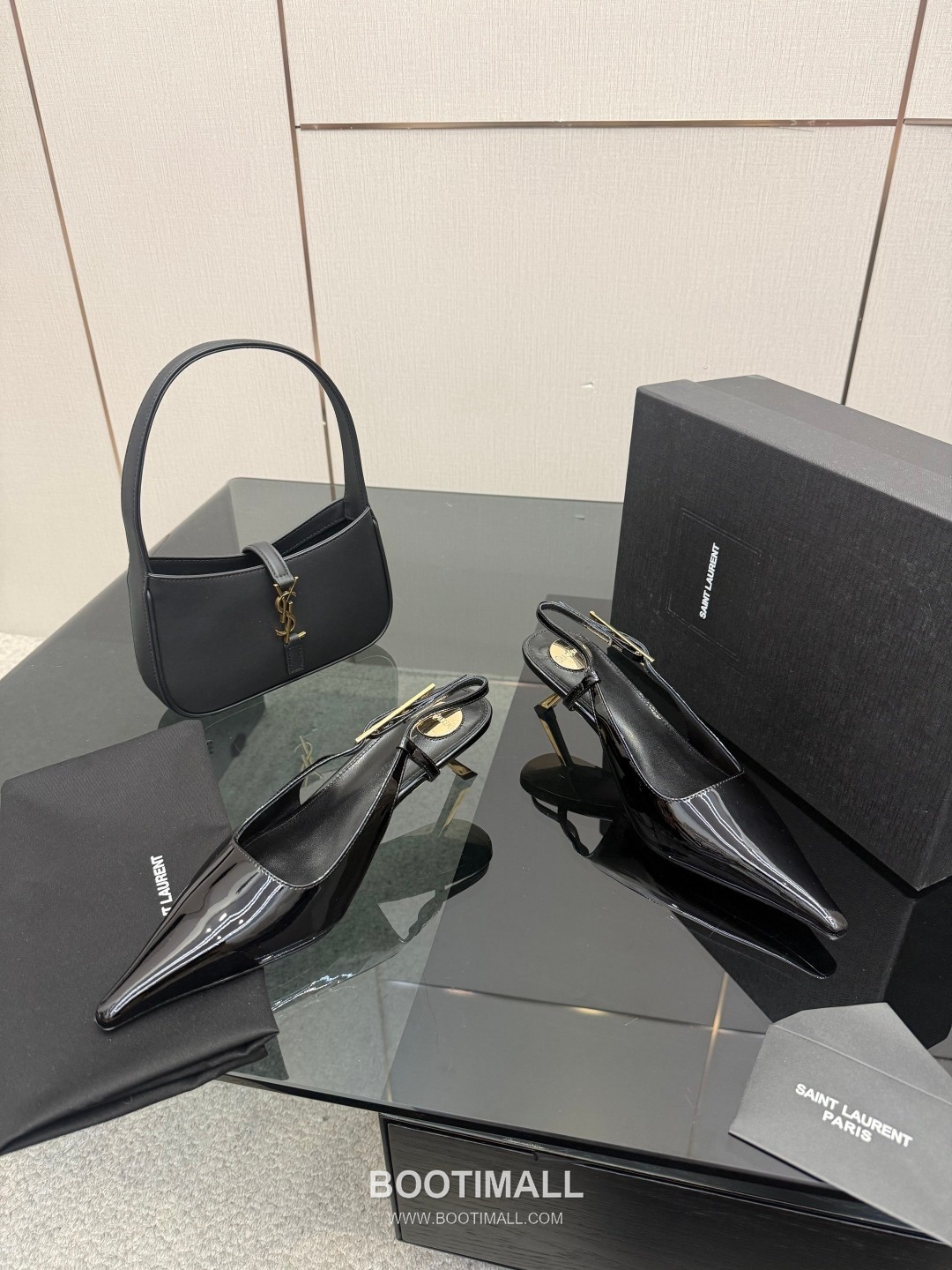 Saint Laurent YSL Chain Detail Pointed Toe High Heel Slingback Pumps 생로랑 YSL 체인 디테일 포인티드 토 하이힐 슬링백 펌프스 4