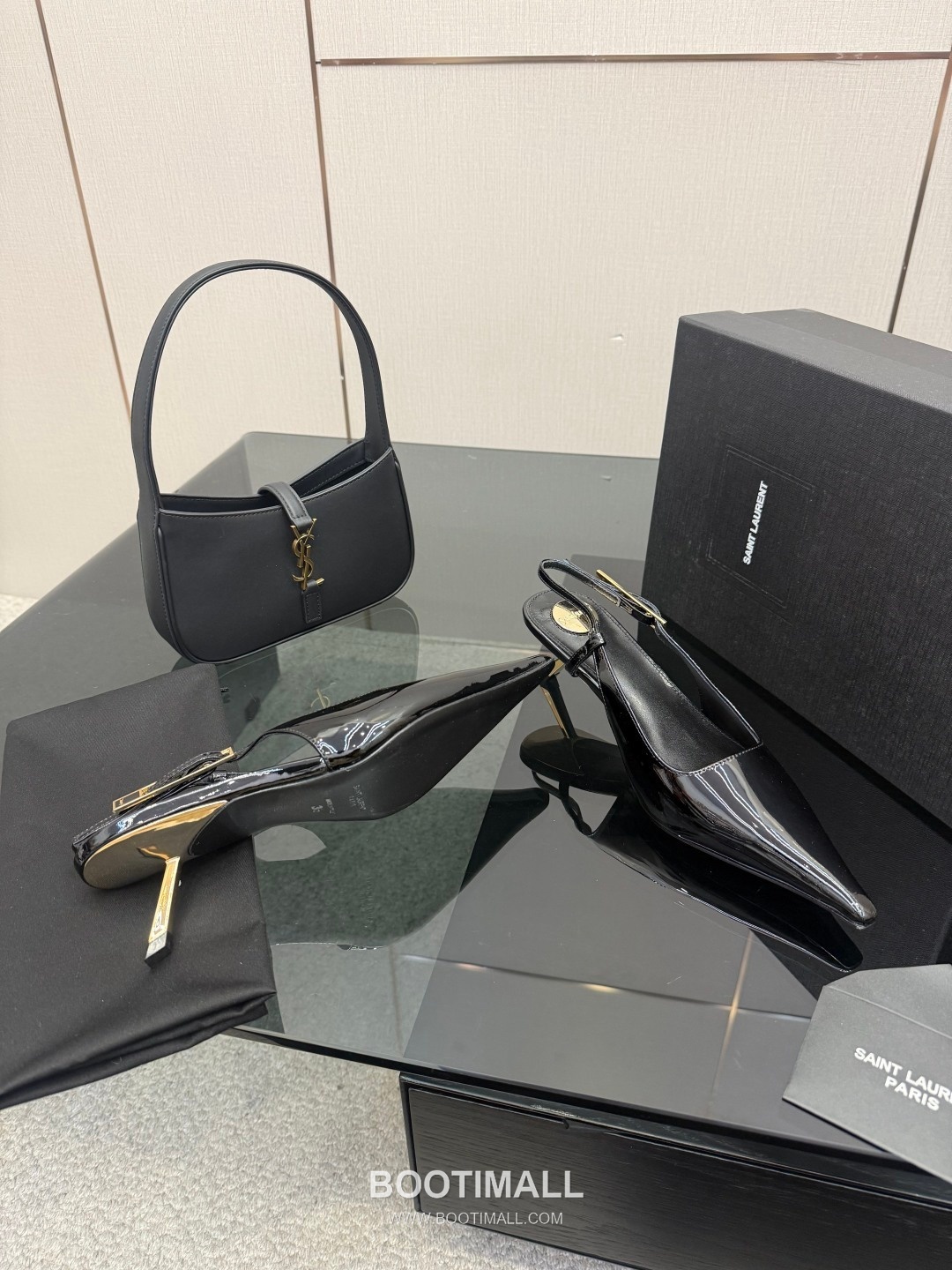 Saint Laurent YSL Chain Detail Pointed Toe High Heel Slingback Pumps 생로랑 YSL 체인 디테일 포인티드 토 하이힐 슬링백 펌프스 6