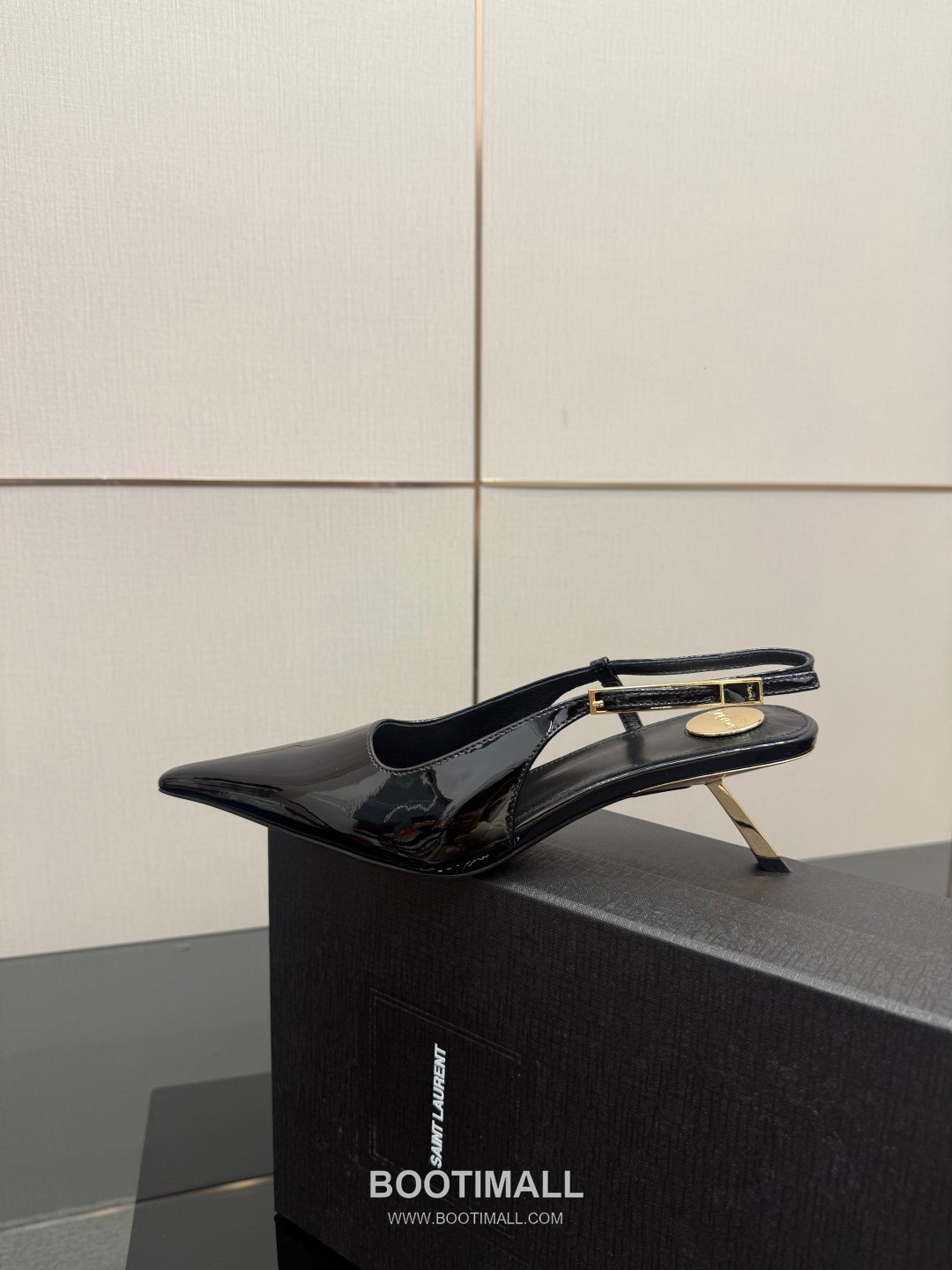 Saint Laurent YSL Chain Detail Pointed Toe High Heel Slingback Pumps 생로랑 YSL 체인 디테일 포인티드 토 하이힐 슬링백 펌프스 7