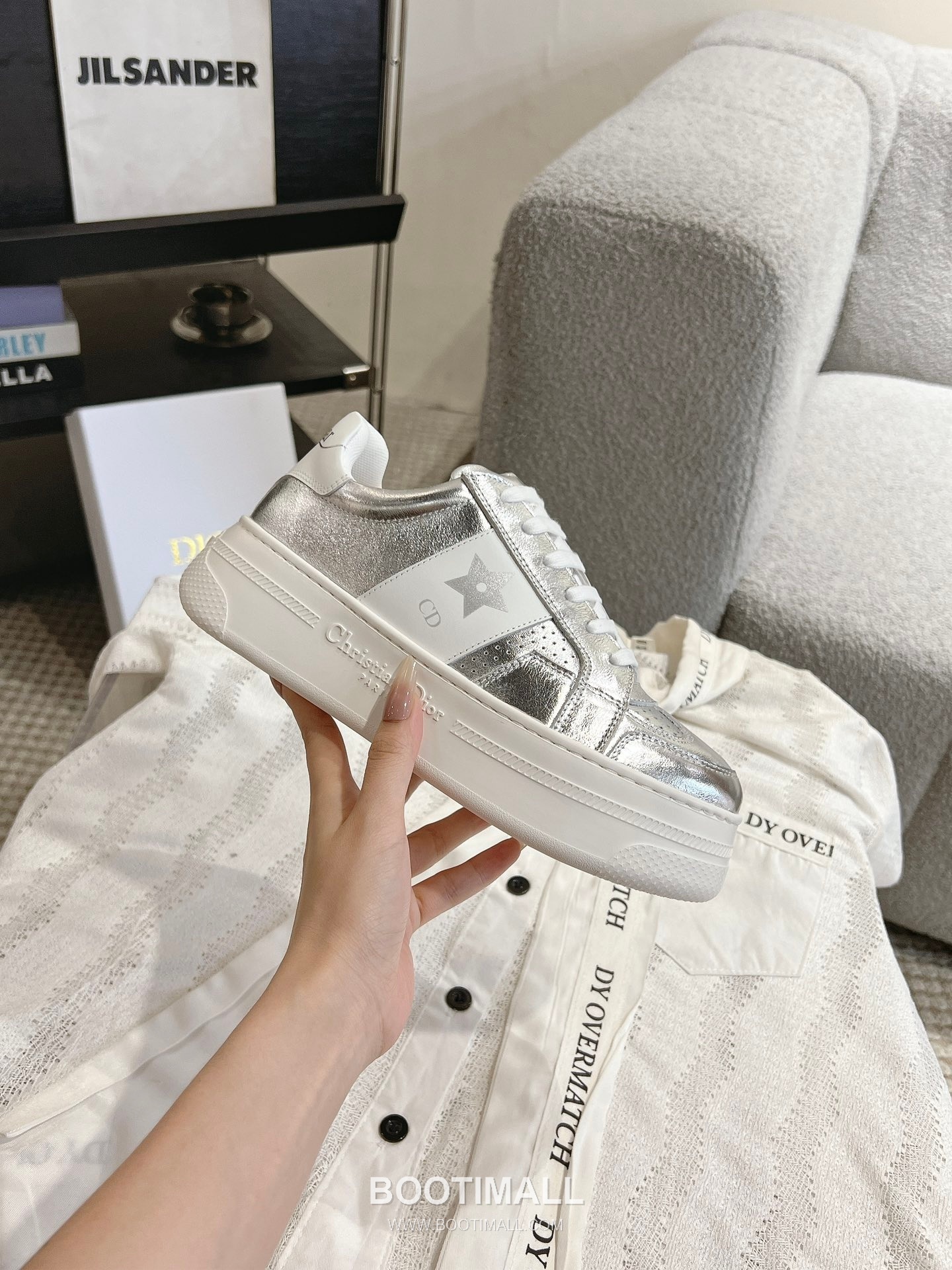 Dior Platform Thick Sole Suede Leather Star Detail Casual Sneakers 디올 플랫폼 두꺼운 밑창 스웨이드 레더 스타 디테일 캐주얼 스니커즈 8