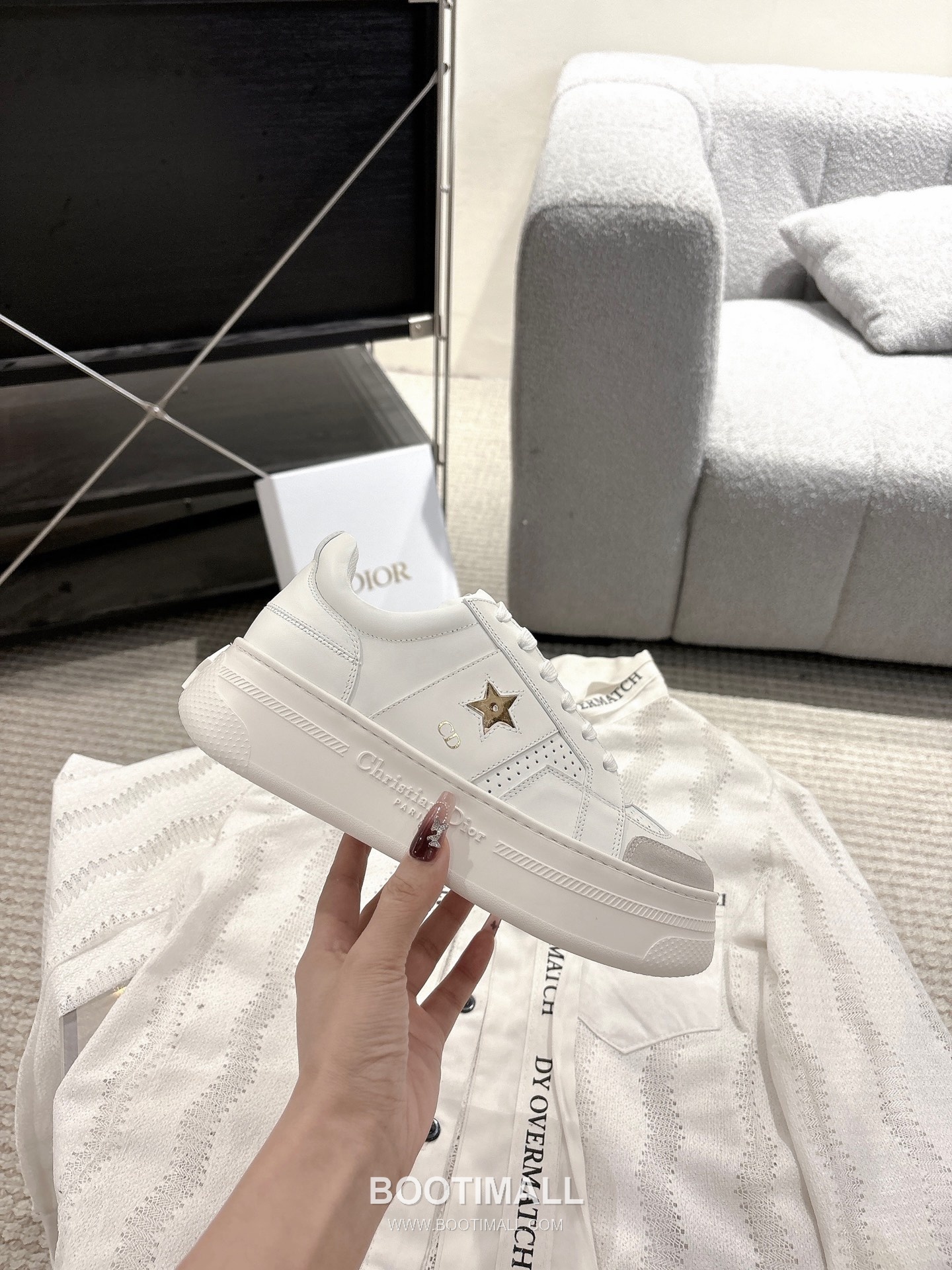 Dior Platform Thick Sole Suede Leather Star Detail Casual Sneakers 디올 플랫폼 두꺼운 밑창 스웨이드 레더 스타 디테일 캐주얼 스니커즈 9