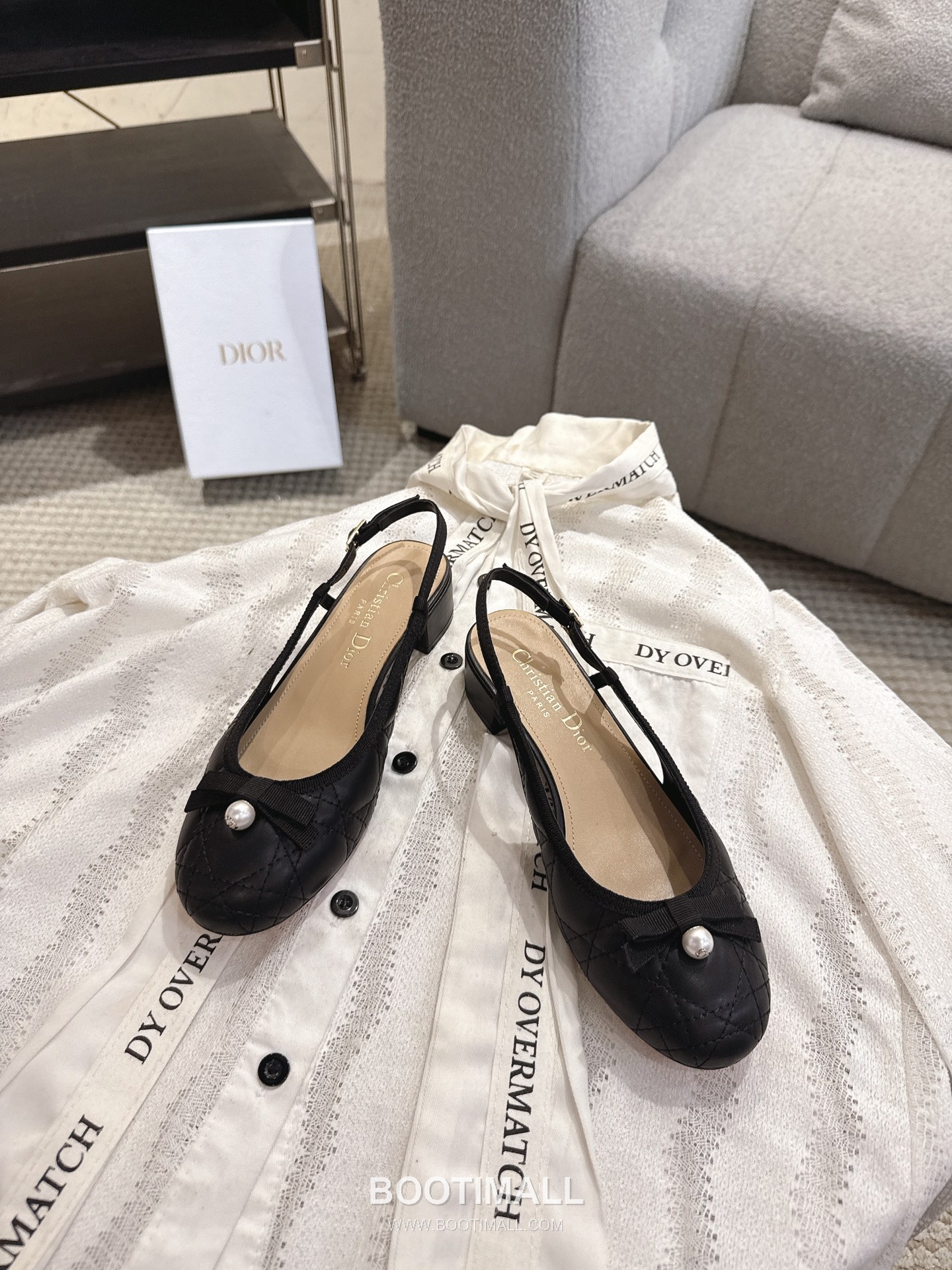 Dior CD Pearl Quilted Lambskin Ballet Flat Shoes 디올 CD 펄 퀼팅 램스킨 발레 플랫 슈즈 1