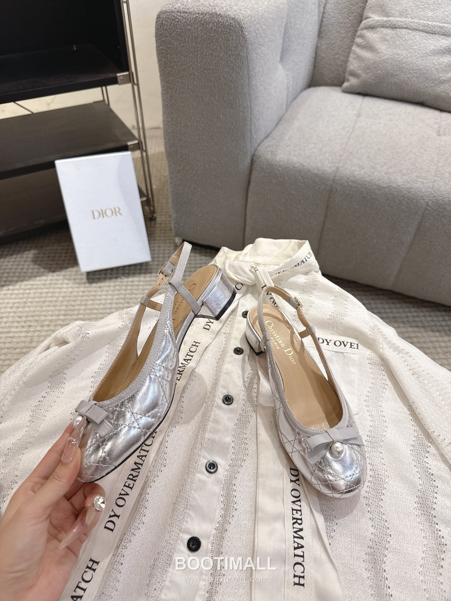 Dior CD Pearl Quilted Lambskin Ballet Flat Shoes 디올 CD 펄 퀼팅 램스킨 발레 플랫 슈즈 3