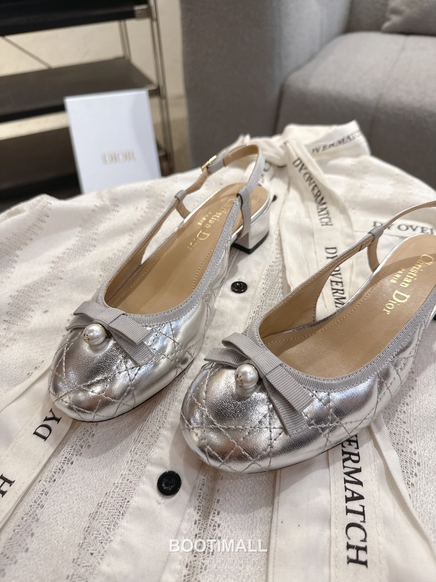 Dior CD Pearl Quilted Lambskin Ballet Flat Shoes 디올 CD 펄 퀼팅 램스킨 발레 플랫 슈즈 4