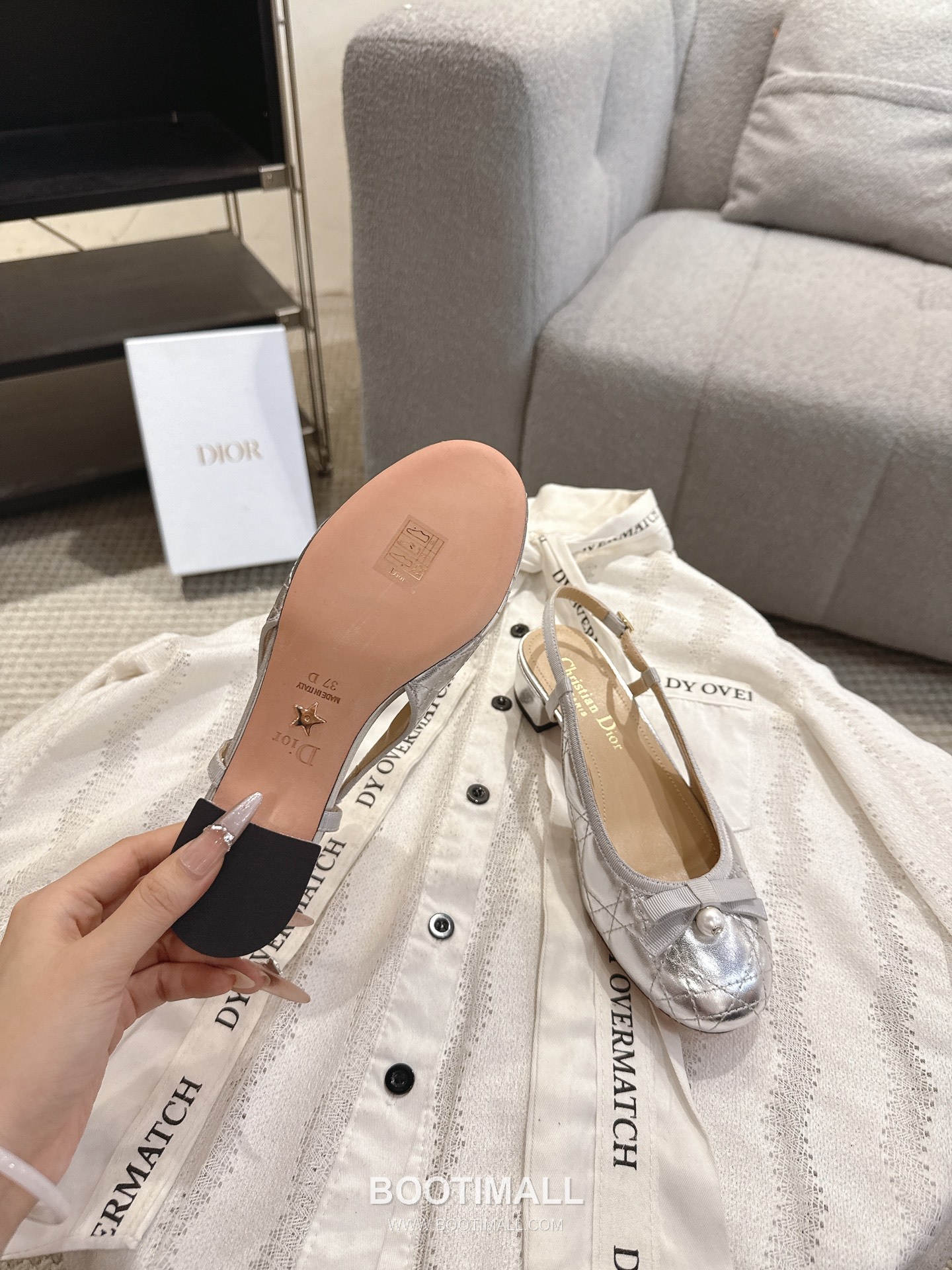 Dior CD Pearl Quilted Lambskin Ballet Flat Shoes 디올 CD 펄 퀼팅 램스킨 발레 플랫 슈즈 5
