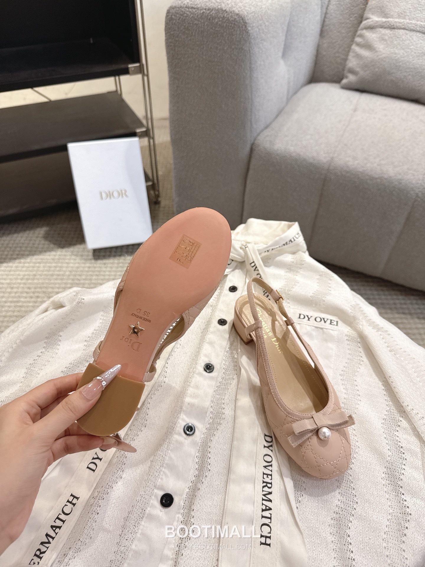 Dior CD Pearl Quilted Lambskin Ballet Flat Shoes 디올 CD 펄 퀼팅 램스킨 발레 플랫 슈즈 6