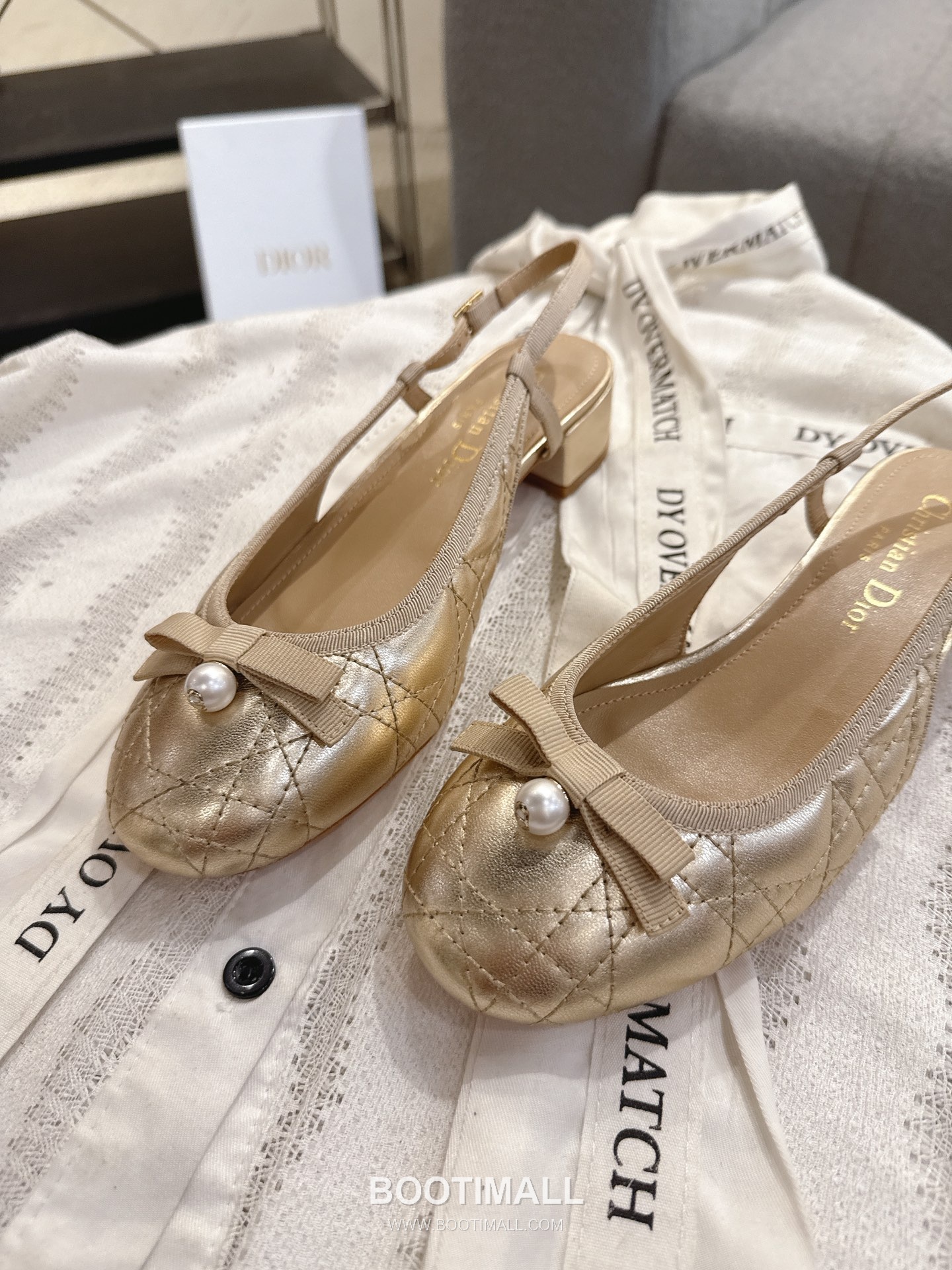 Dior CD Pearl Quilted Lambskin Ballet Flat Shoes 디올 CD 펄 퀼팅 램스킨 발레 플랫 슈즈 4