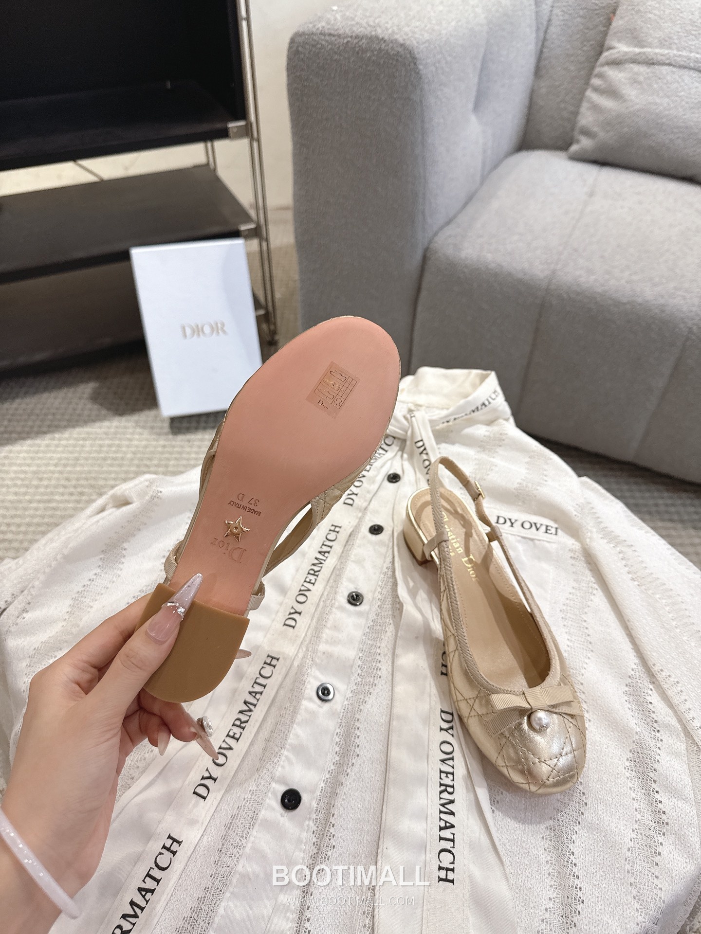 Dior CD Pearl Quilted Lambskin Ballet Flat Shoes 디올 CD 펄 퀼팅 램스킨 발레 플랫 슈즈 6