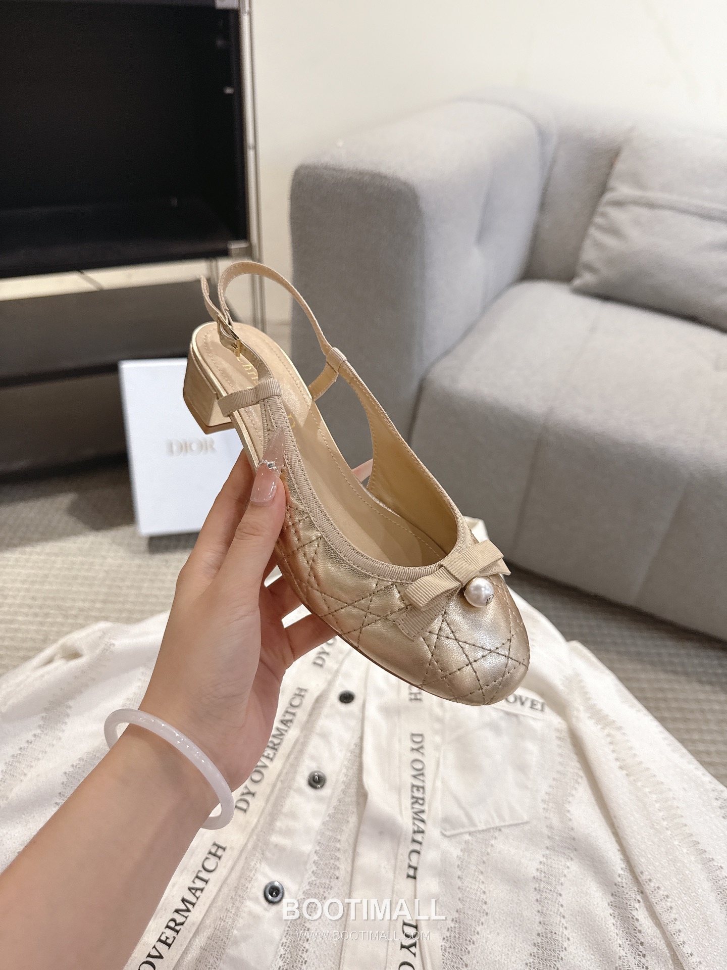 Dior CD Pearl Quilted Lambskin Ballet Flat Shoes 디올 CD 펄 퀼팅 램스킨 발레 플랫 슈즈 8