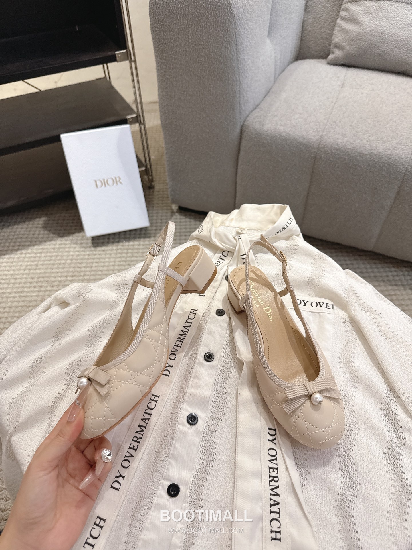 Dior CD Pearl Quilted Lambskin Ballet Flat Shoes 디올 CD 펄 퀼팅 램스킨 발레 플랫 슈즈 3