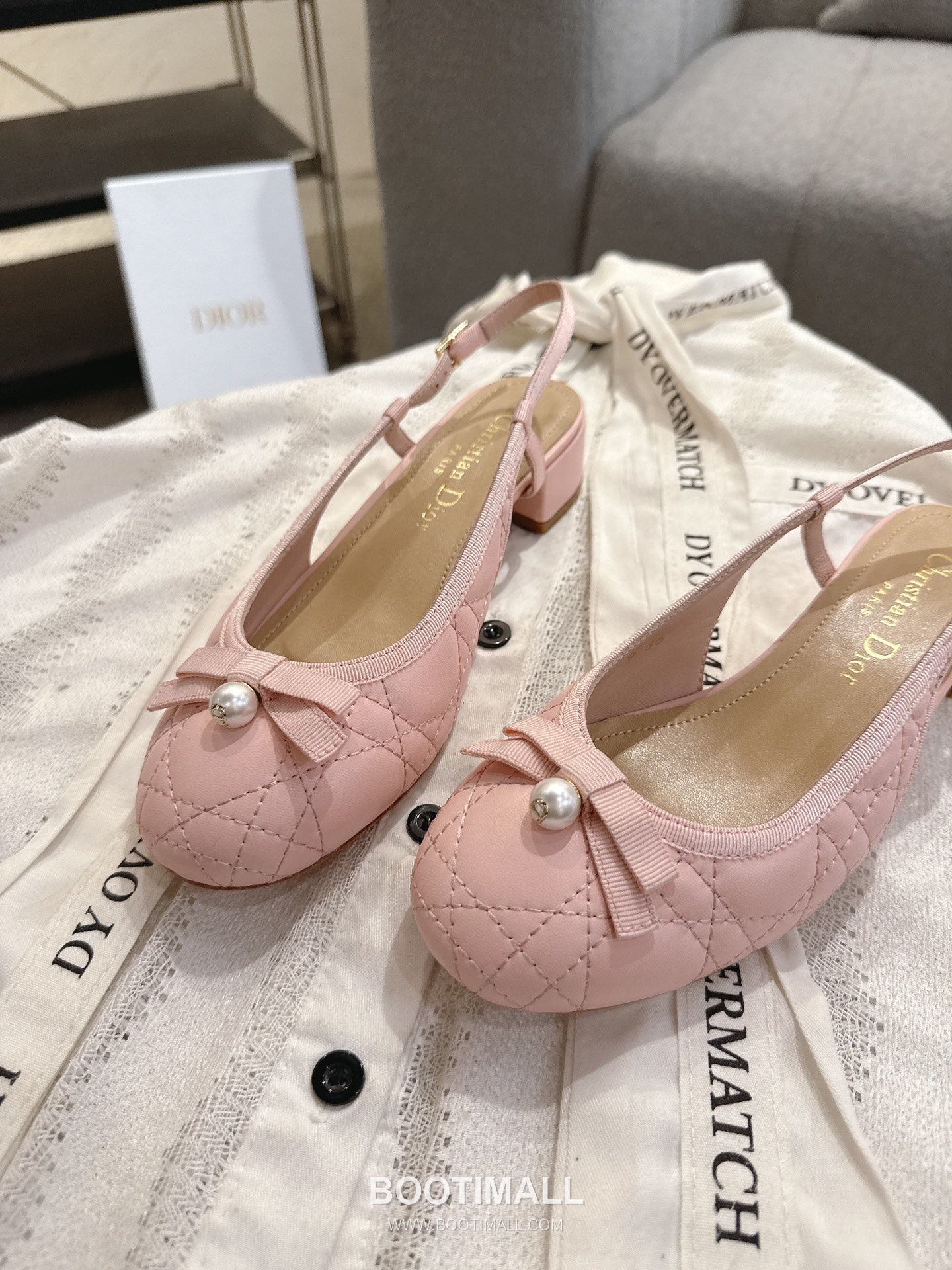 Dior CD Pearl Quilted Lambskin Ballet Flat Shoes 디올 CD 펄 퀼팅 램스킨 발레 플랫 슈즈 4