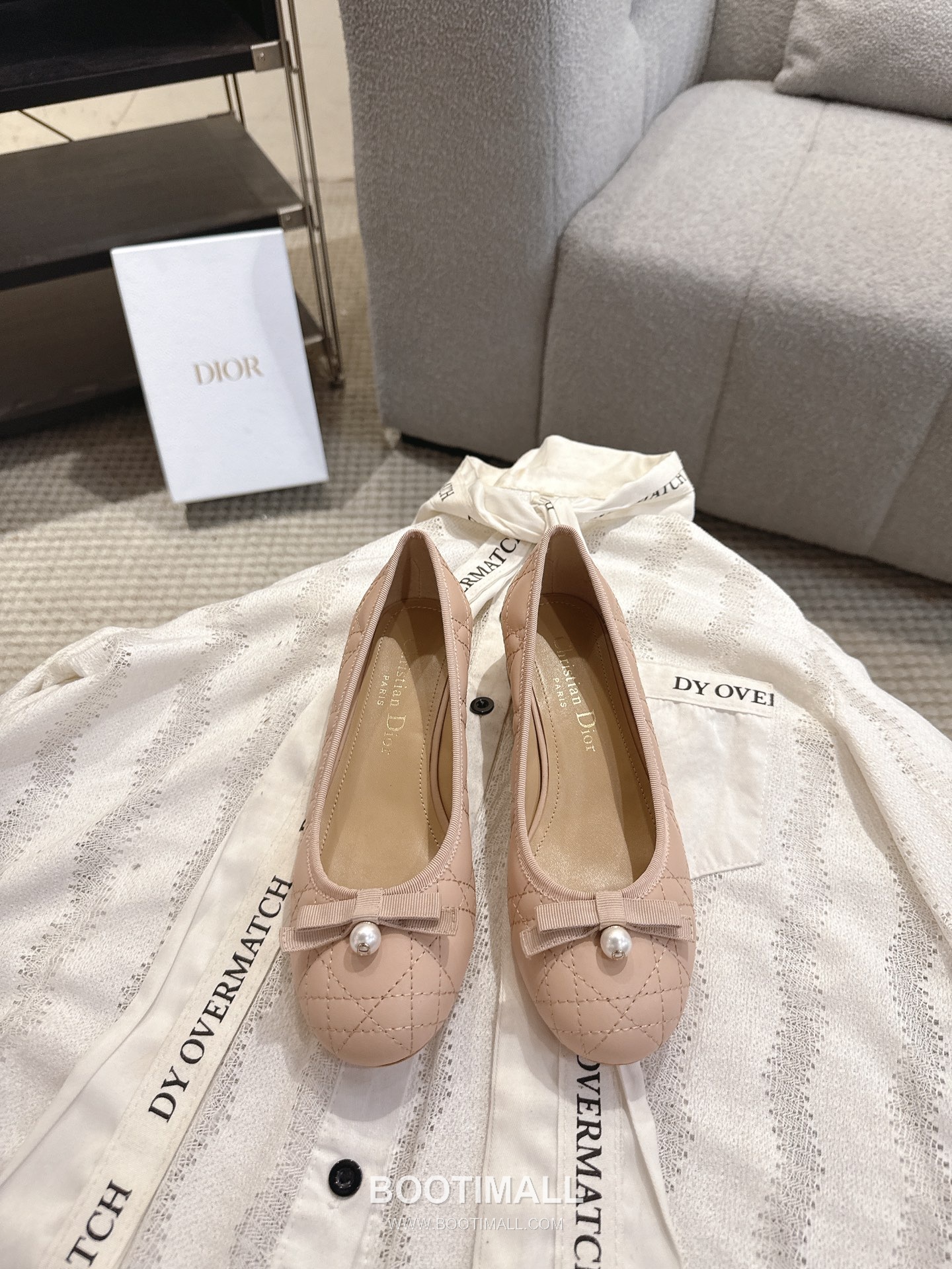 Dior CD Pearl Quilted Lambskin Ballet Flat Shoes 디올 CD 펄 퀼팅 램스킨 발레 플랫 슈즈 1