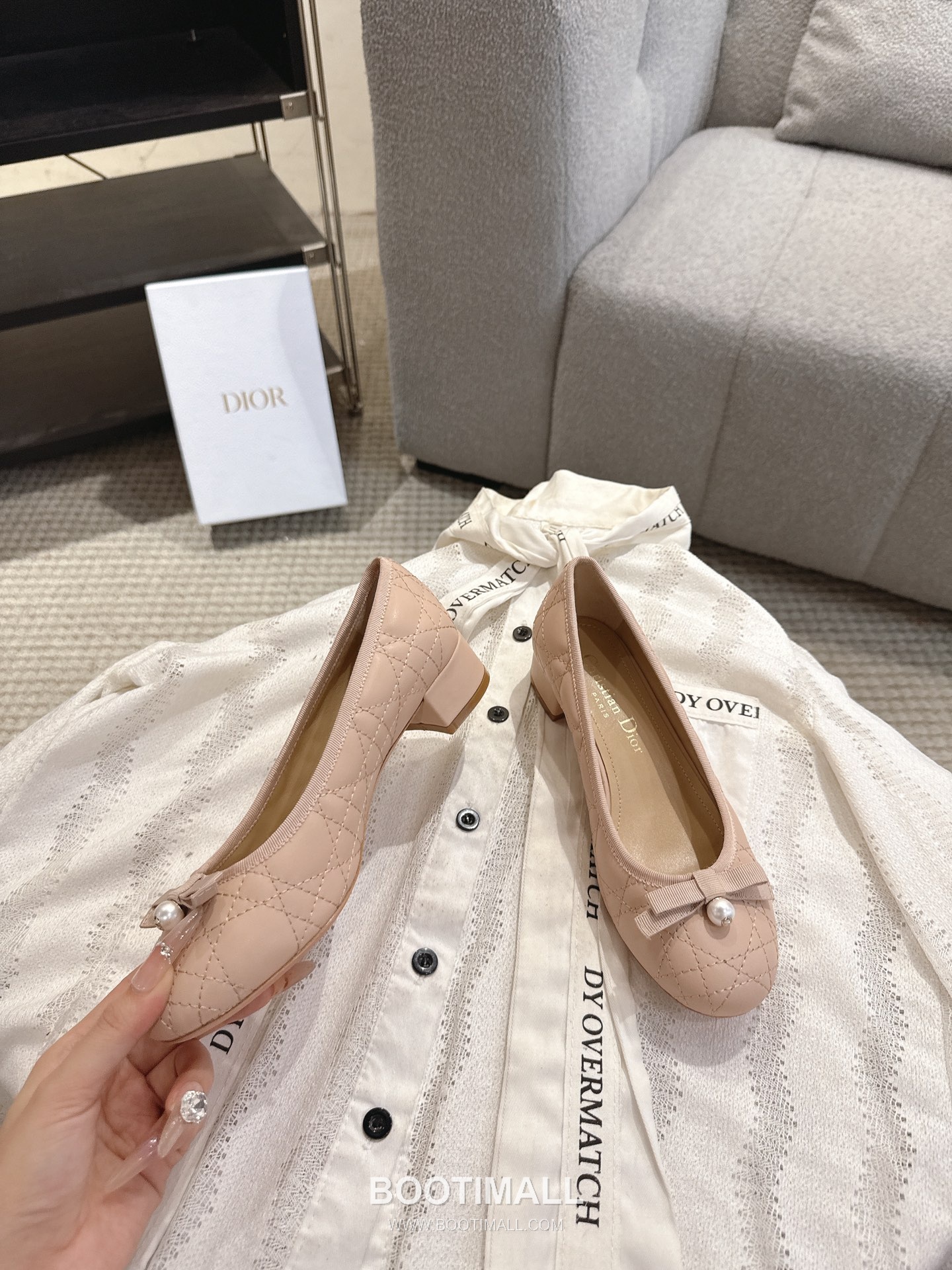 Dior CD Pearl Quilted Lambskin Ballet Flat Shoes 디올 CD 펄 퀼팅 램스킨 발레 플랫 슈즈 2