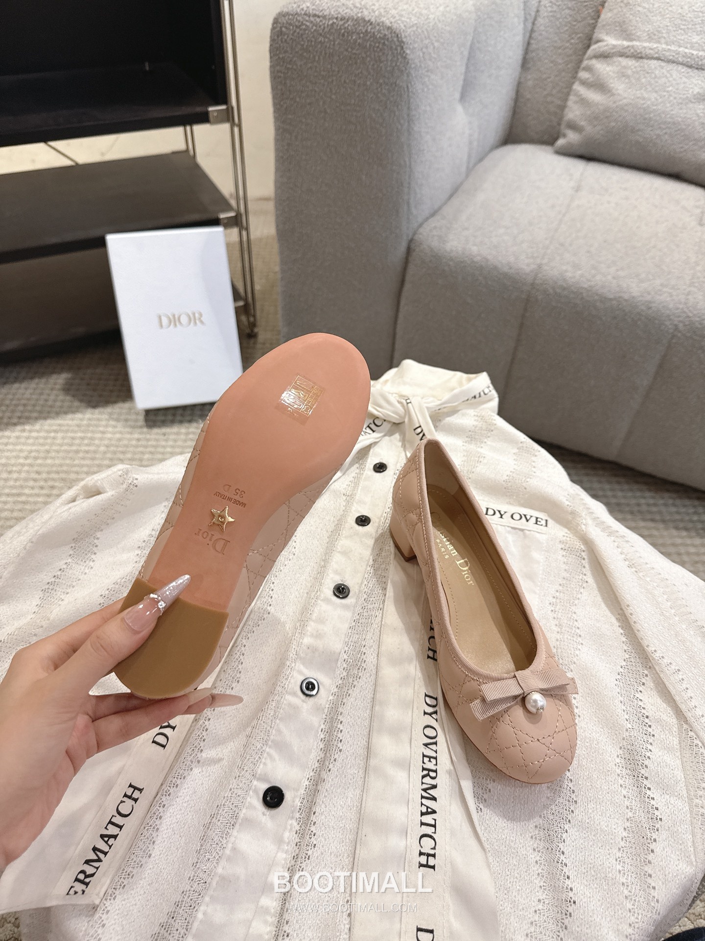 Dior CD Pearl Quilted Lambskin Ballet Flat Shoes 디올 CD 펄 퀼팅 램스킨 발레 플랫 슈즈 6