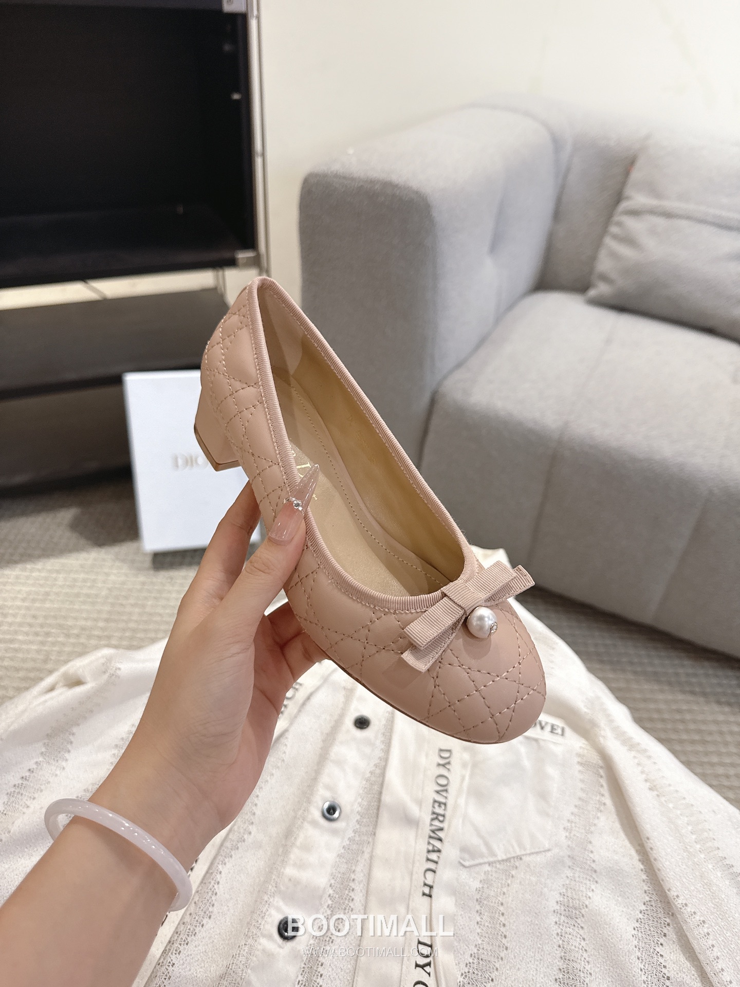Dior CD Pearl Quilted Lambskin Ballet Flat Shoes 디올 CD 펄 퀼팅 램스킨 발레 플랫 슈즈 8