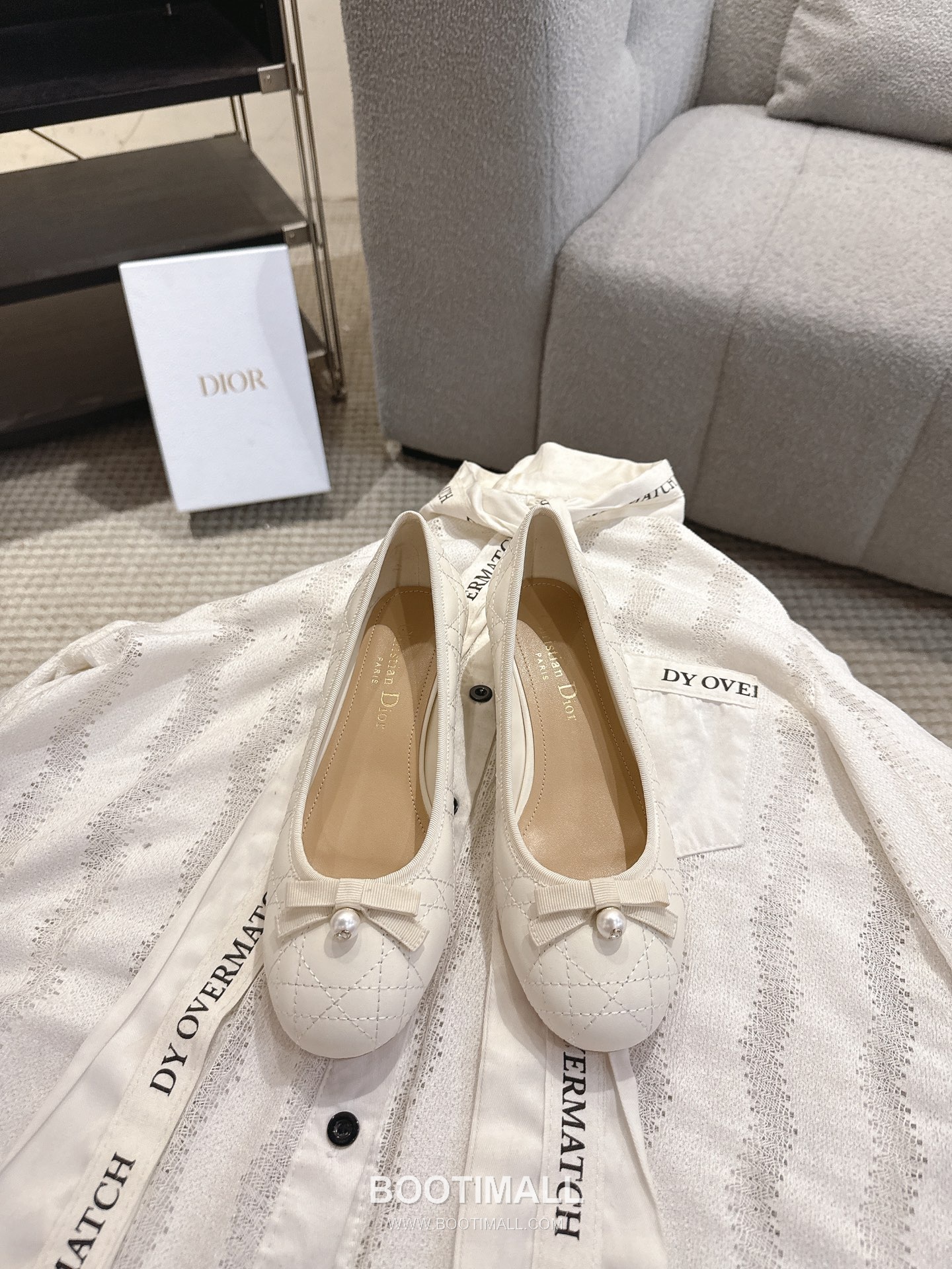 Dior CD Pearl Quilted Lambskin Ballet Flat Shoes 디올 CD 펄 퀼팅 램스킨 발레 플랫 슈즈 1