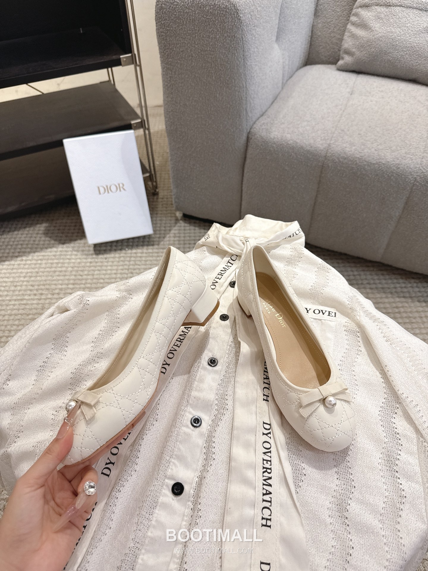 Dior CD Pearl Quilted Lambskin Ballet Flat Shoes 디올 CD 펄 퀼팅 램스킨 발레 플랫 슈즈 2