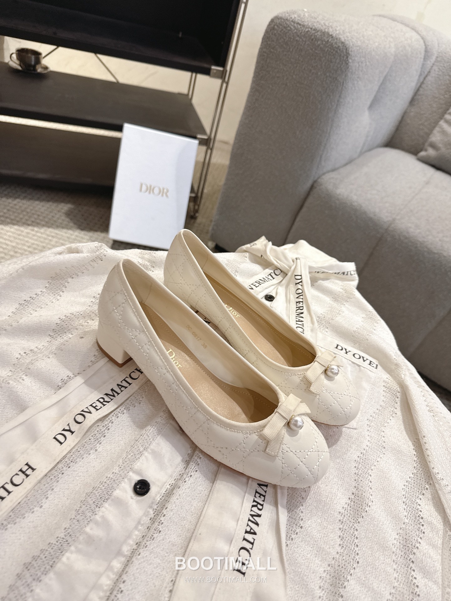 Dior CD Pearl Quilted Lambskin Ballet Flat Shoes 디올 CD 펄 퀼팅 램스킨 발레 플랫 슈즈 3