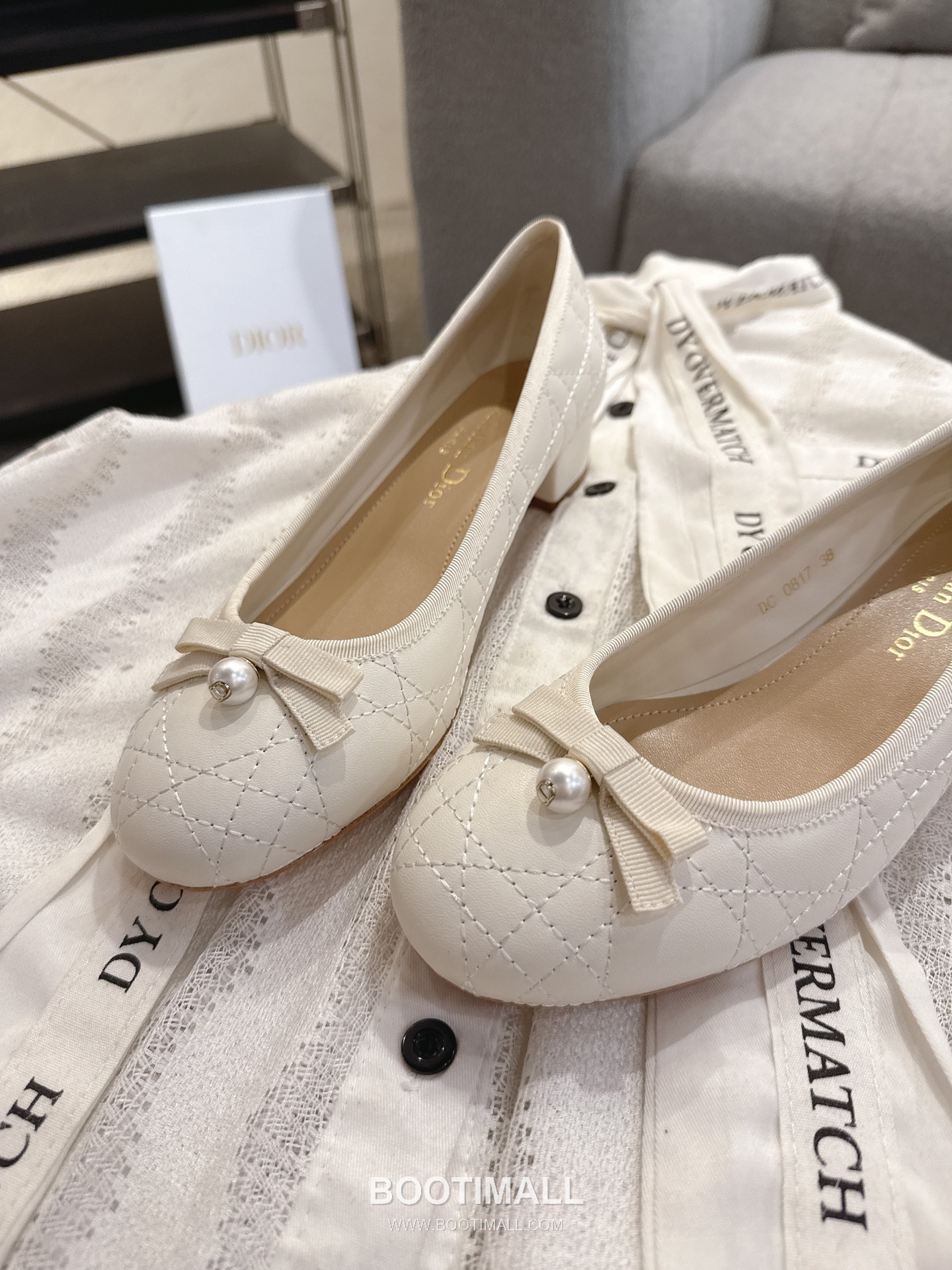 Dior CD Pearl Quilted Lambskin Ballet Flat Shoes 디올 CD 펄 퀼팅 램스킨 발레 플랫 슈즈 4