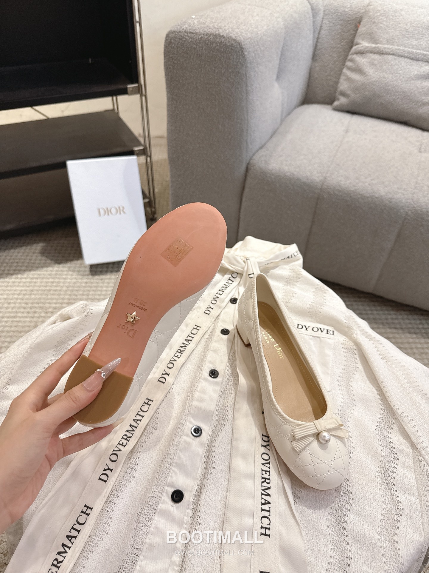 Dior CD Pearl Quilted Lambskin Ballet Flat Shoes 디올 CD 펄 퀼팅 램스킨 발레 플랫 슈즈 6