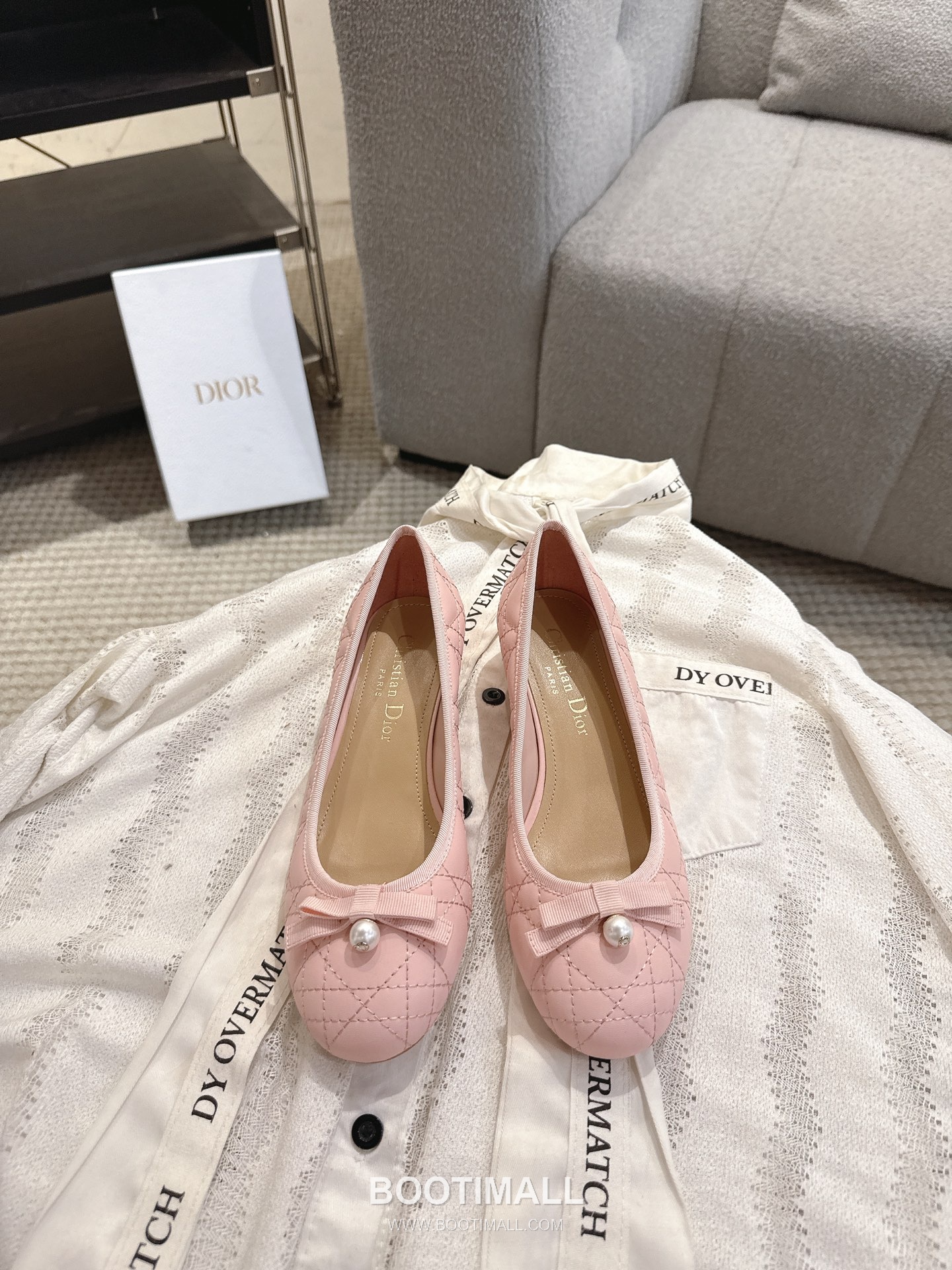 Dior CD Pearl Quilted Lambskin Ballet Flat Shoes 디올 CD 펄 퀼팅 램스킨 발레 플랫 슈즈 1