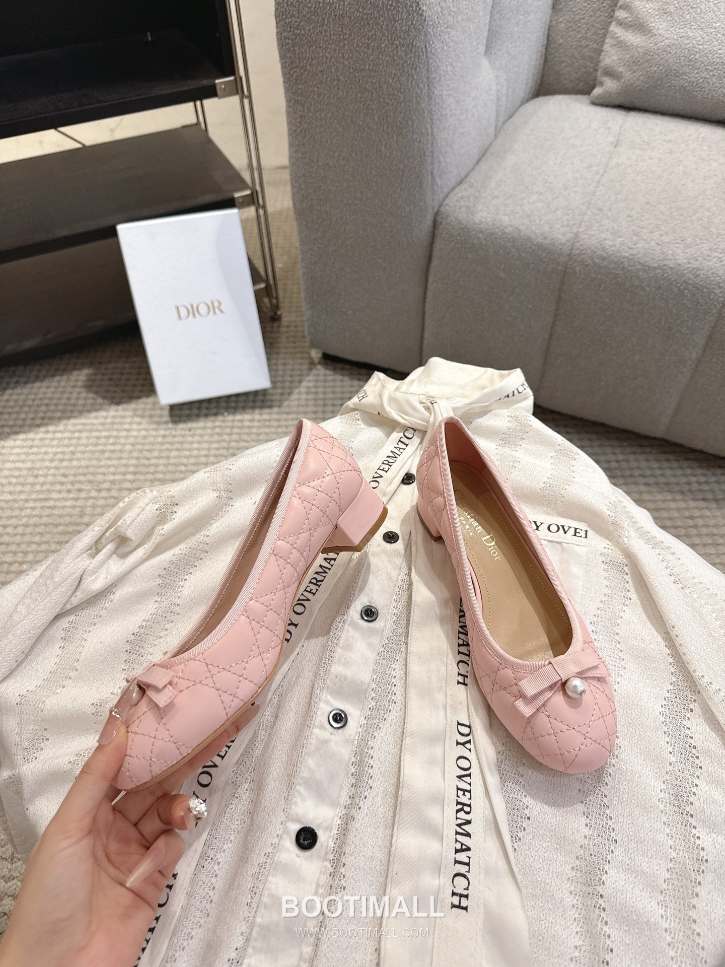 Dior CD Pearl Quilted Lambskin Ballet Flat Shoes 디올 CD 펄 퀼팅 램스킨 발레 플랫 슈즈 2
