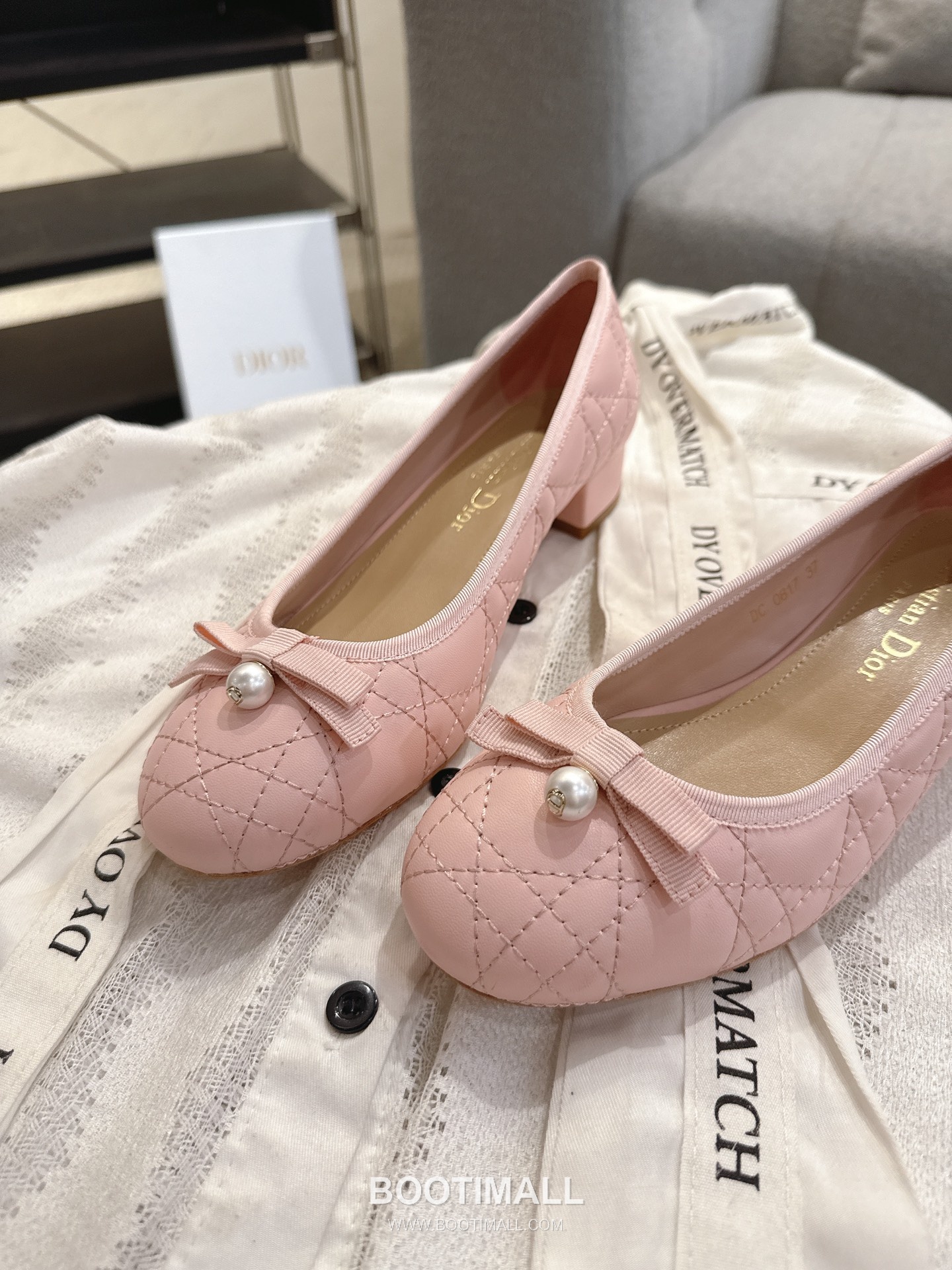 Dior CD Pearl Quilted Lambskin Ballet Flat Shoes 디올 CD 펄 퀼팅 램스킨 발레 플랫 슈즈 4