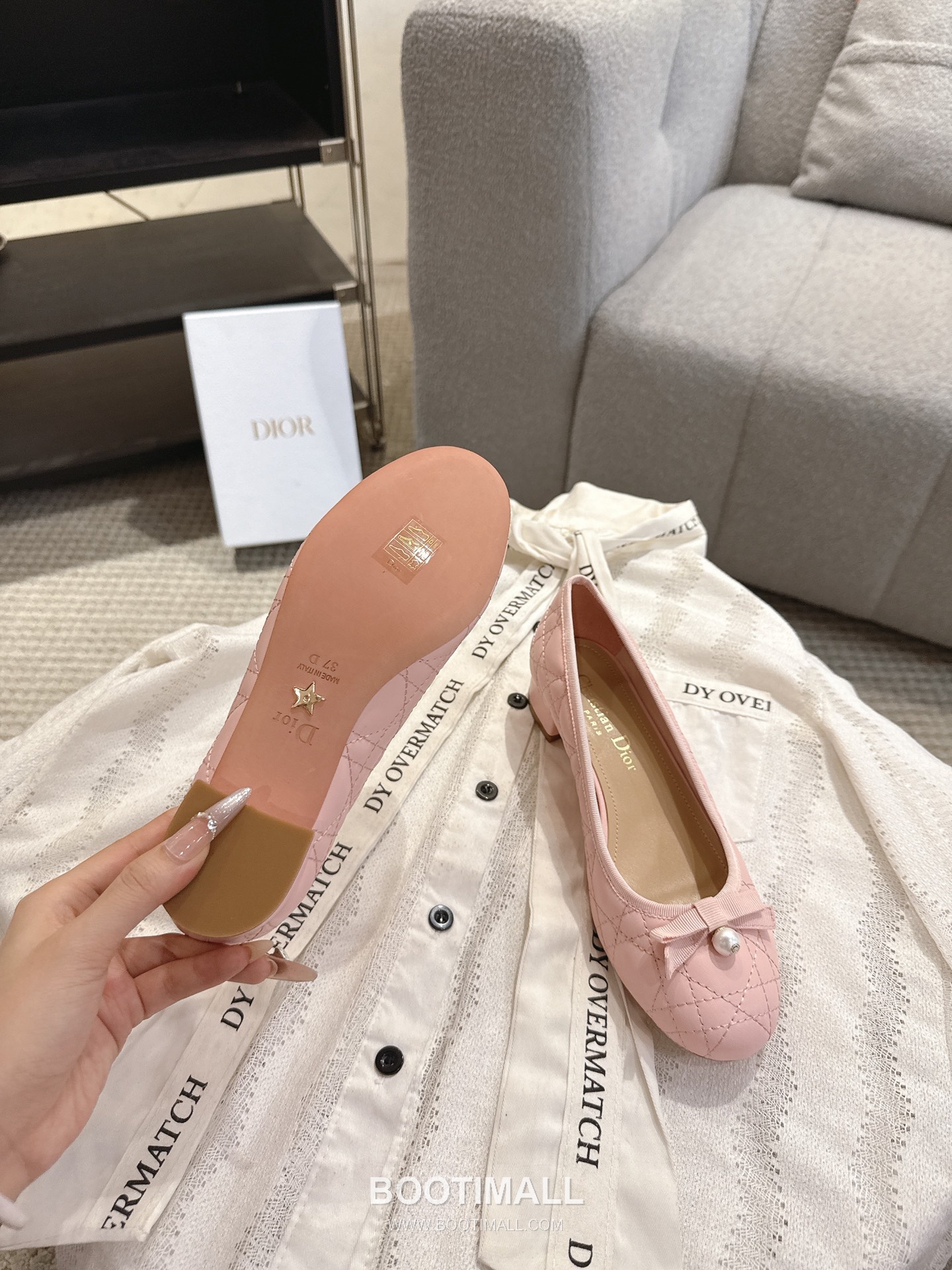 Dior CD Pearl Quilted Lambskin Ballet Flat Shoes 디올 CD 펄 퀼팅 램스킨 발레 플랫 슈즈 6
