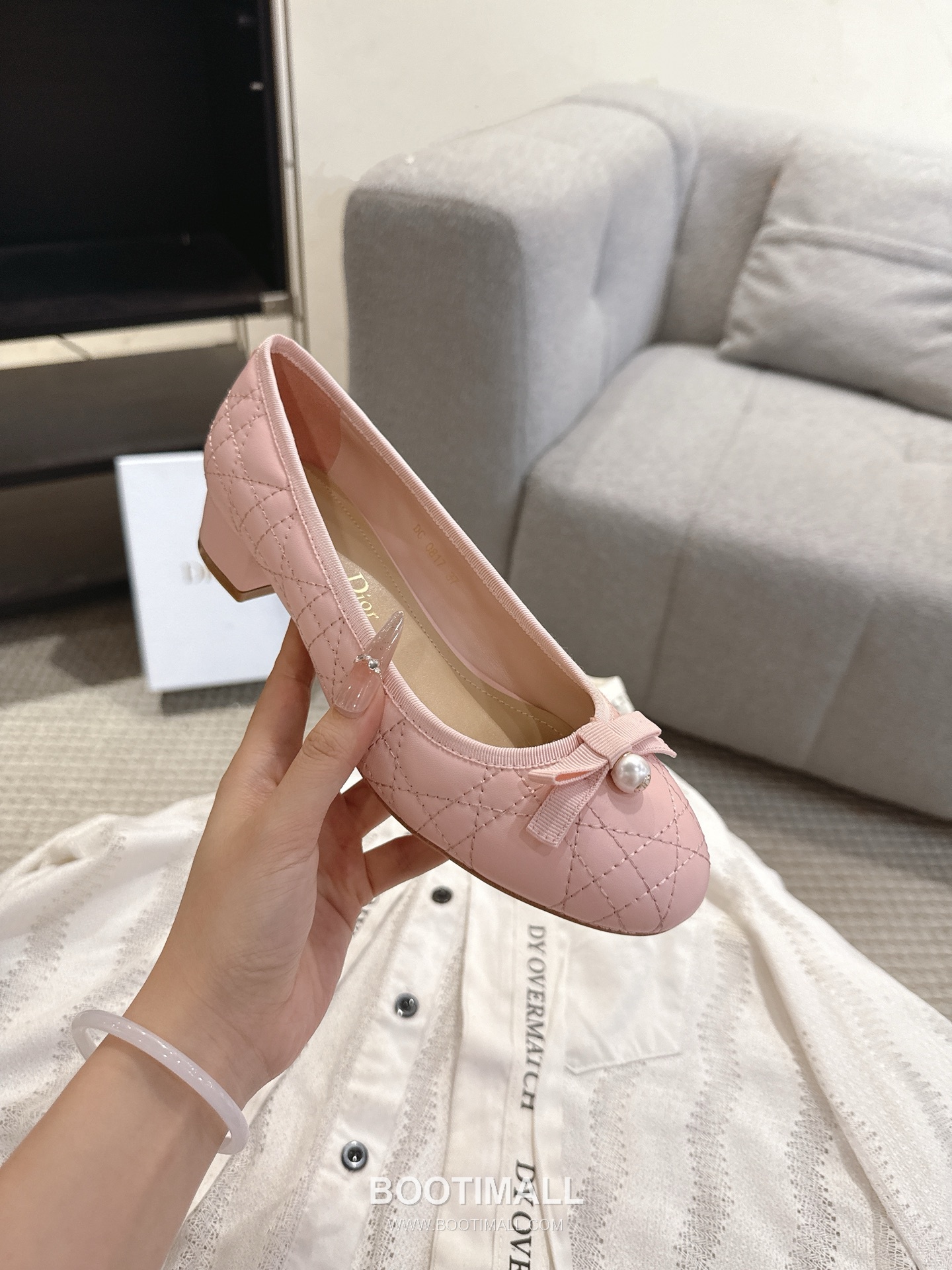 Dior CD Pearl Quilted Lambskin Ballet Flat Shoes 디올 CD 펄 퀼팅 램스킨 발레 플랫 슈즈 8